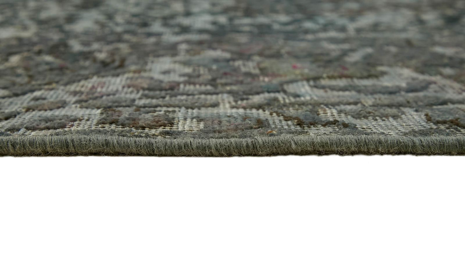 Grand tapis vintage overdyed gris, 10x13 photo vintage