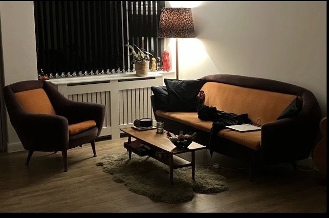 Armstrong Cork Company London Vintage Mid Century 3 Piece Sofa Settee Suite Rare photo 590.0
