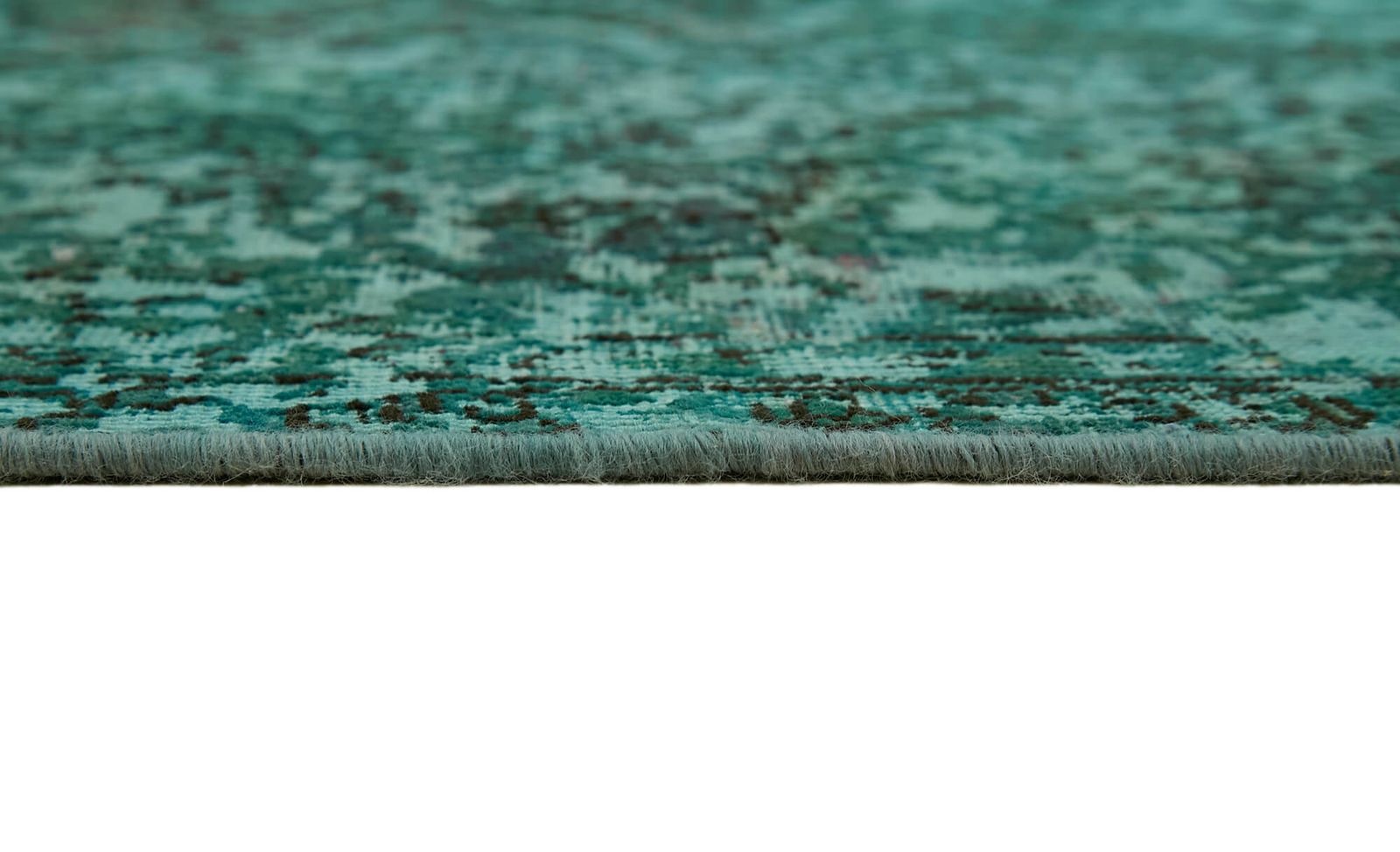 Grand tapis surdyé turquoise 8x10 photo vintage
