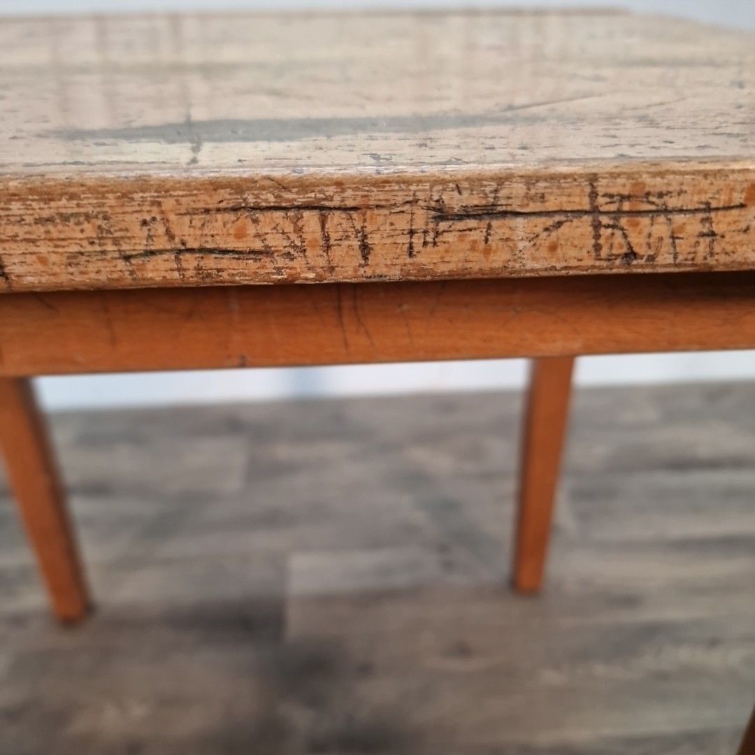 photo buy Vintage School Desk Wooden Lift Up Top Ink Well Storage Child's Writing Retro