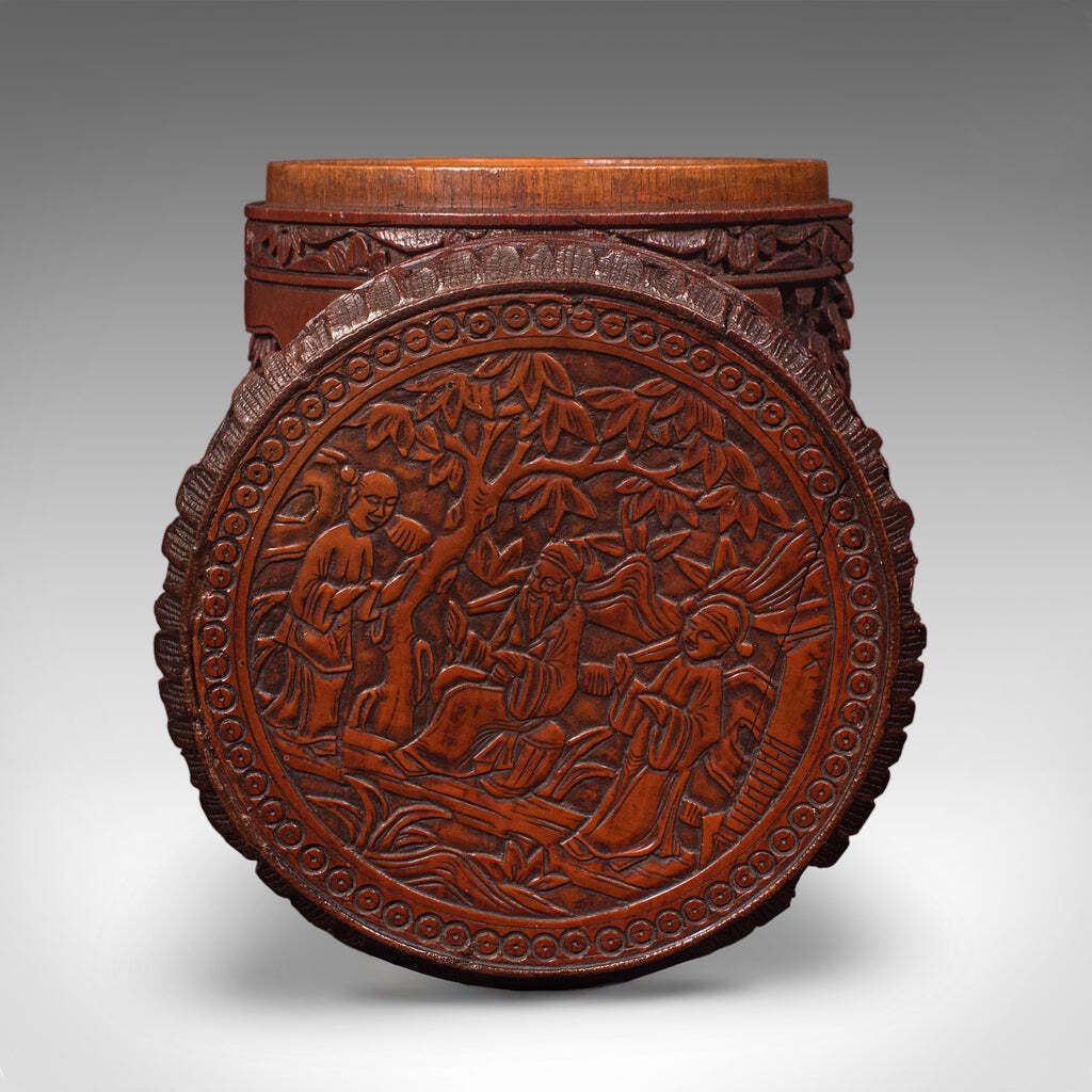 Antique Handmade Spice Pot, Oriental, Carved Bamboo, Treen, Kitchen, Art Deco Antique Handmade Spice Pot, Oriental, Carved Bamboo, Treen, Kitchen, Ar photo buy