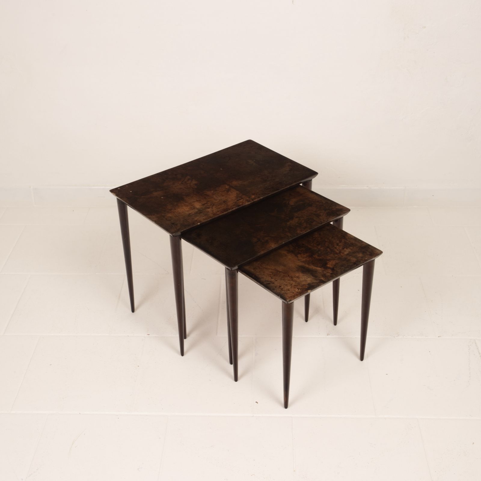 Nesting Tables Model 764 By Aldo Tura For Tura Milano 1950 photo for sale