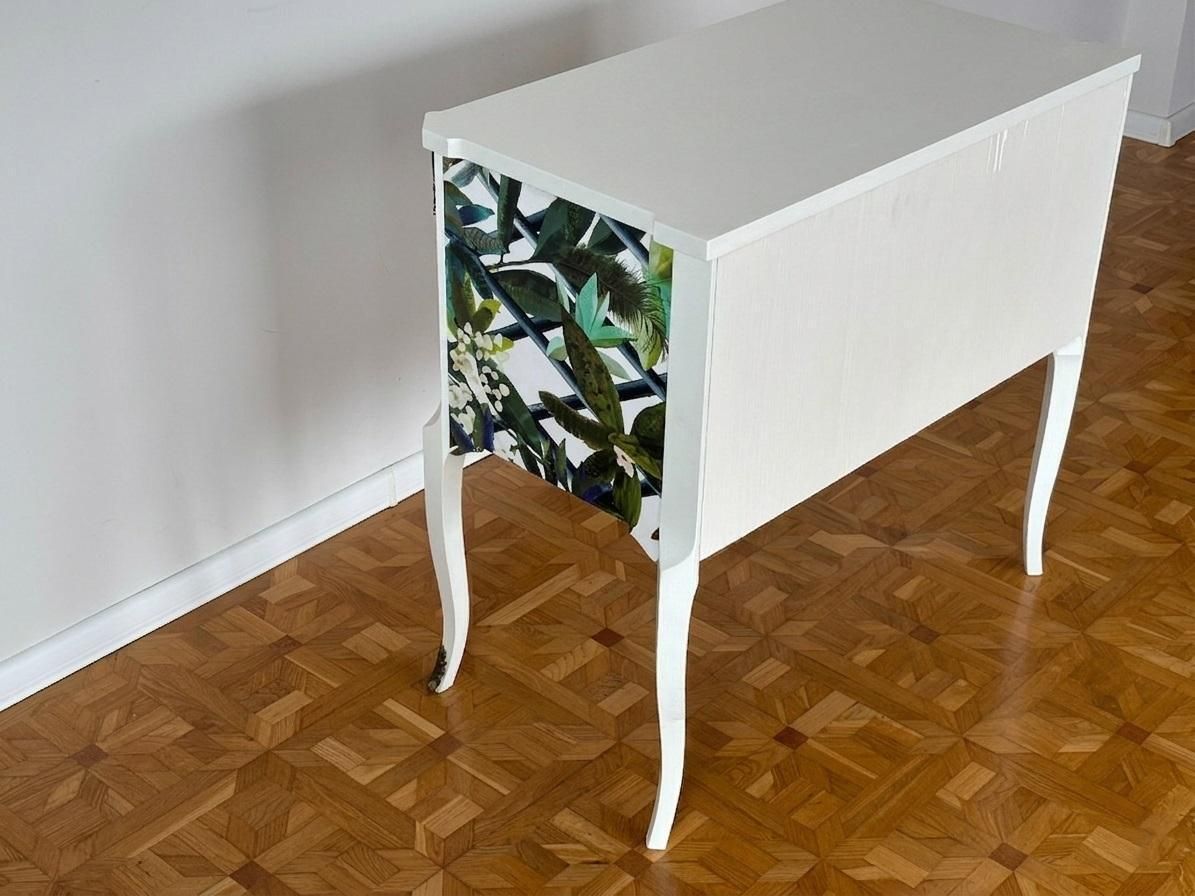 Gustavian Chest With Christian Lacroix Print photo vintage