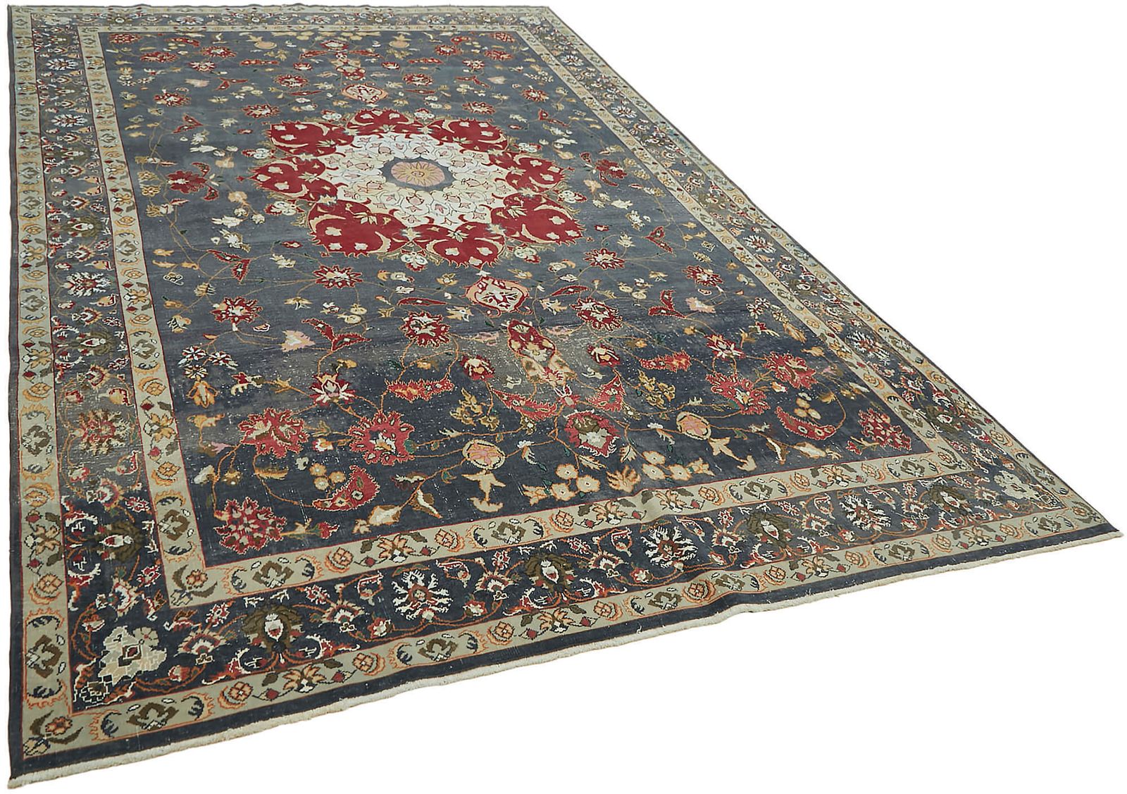 Tapis vintage grand format gris 8x12   45515 photo furniture
