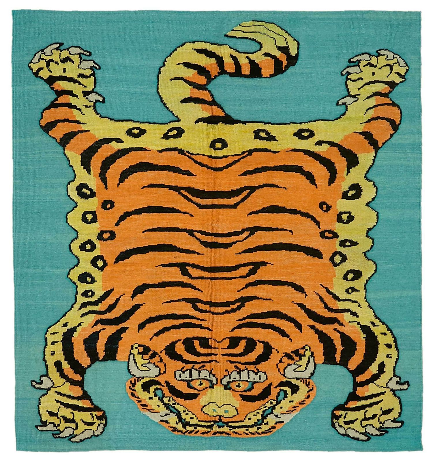 Tapis Oushak tigre noué à la main 6x7   46679
