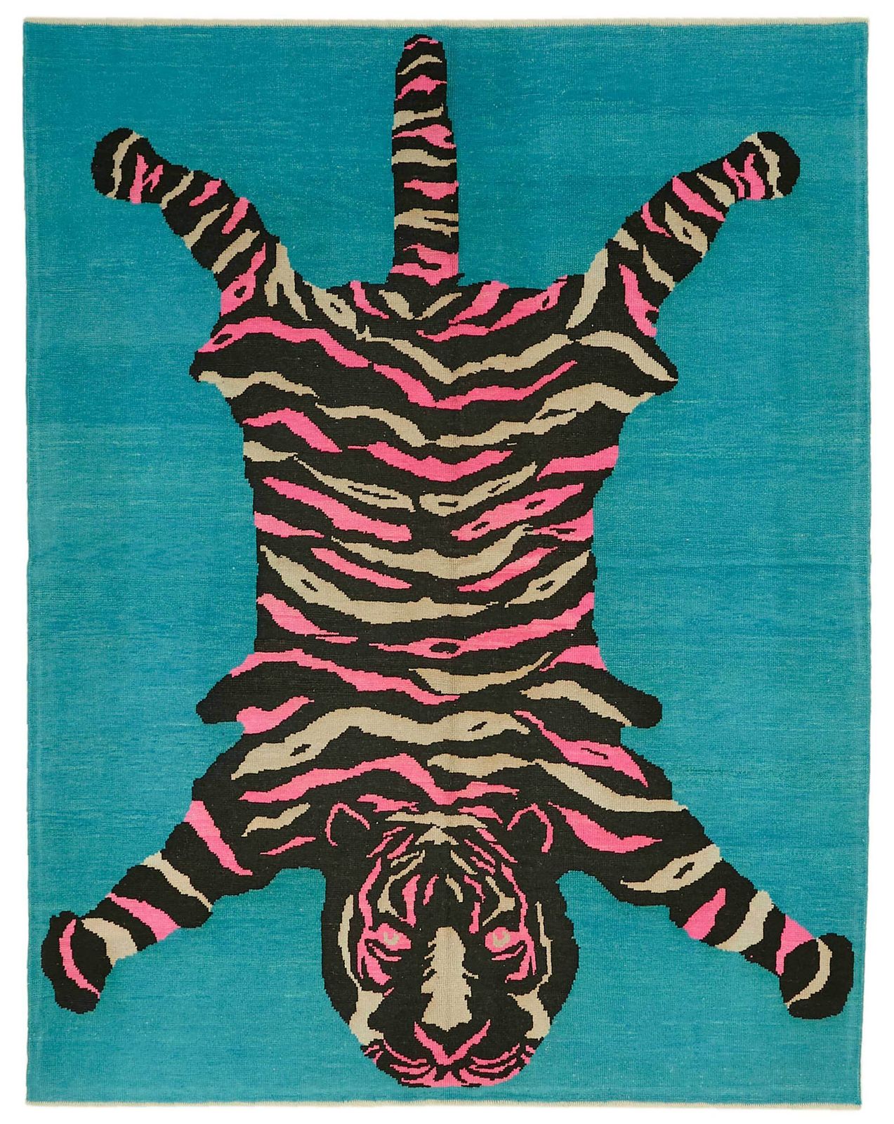 Tapis Oushak tigre noué à la main, 8x11