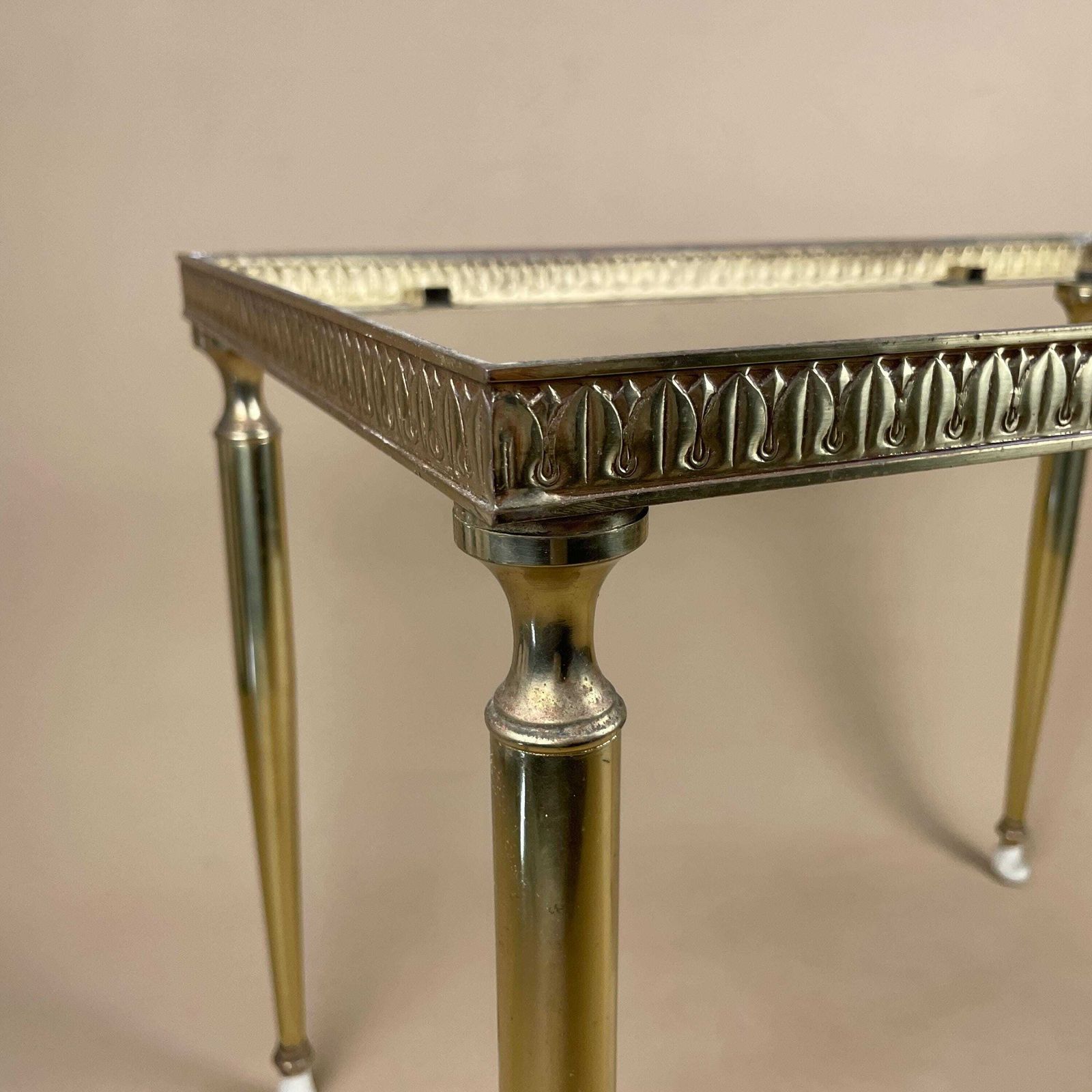 Vintage Brass Table Legs Mid Century Ornate Regency Rectangle Italian Base Only Small Coffee Table Decorative Accent photo for sale