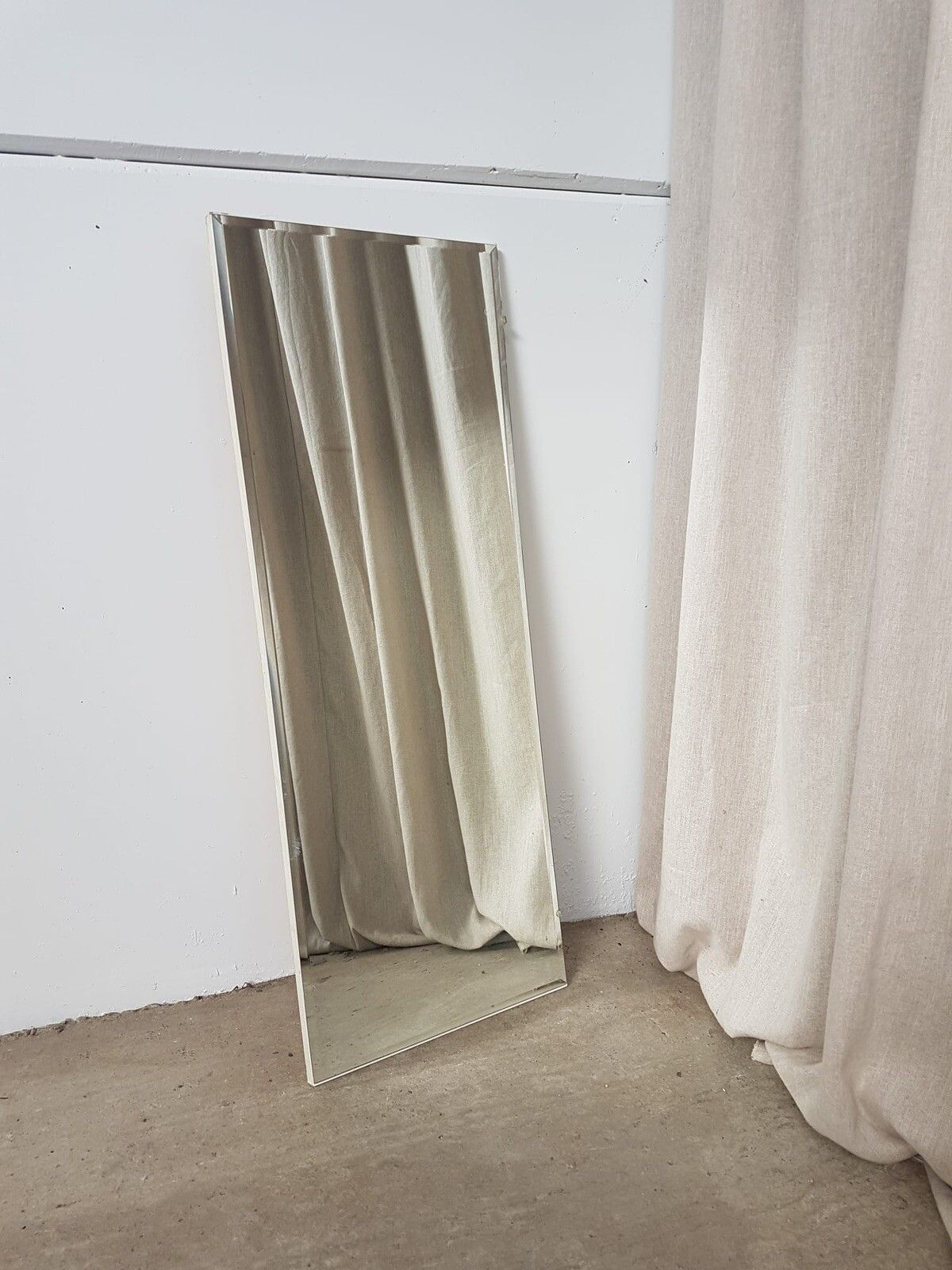 Vtg Late Mid Century Floor Standing Wall Hallway Mirror Scandi Danish Retro R282 photo Home Decor