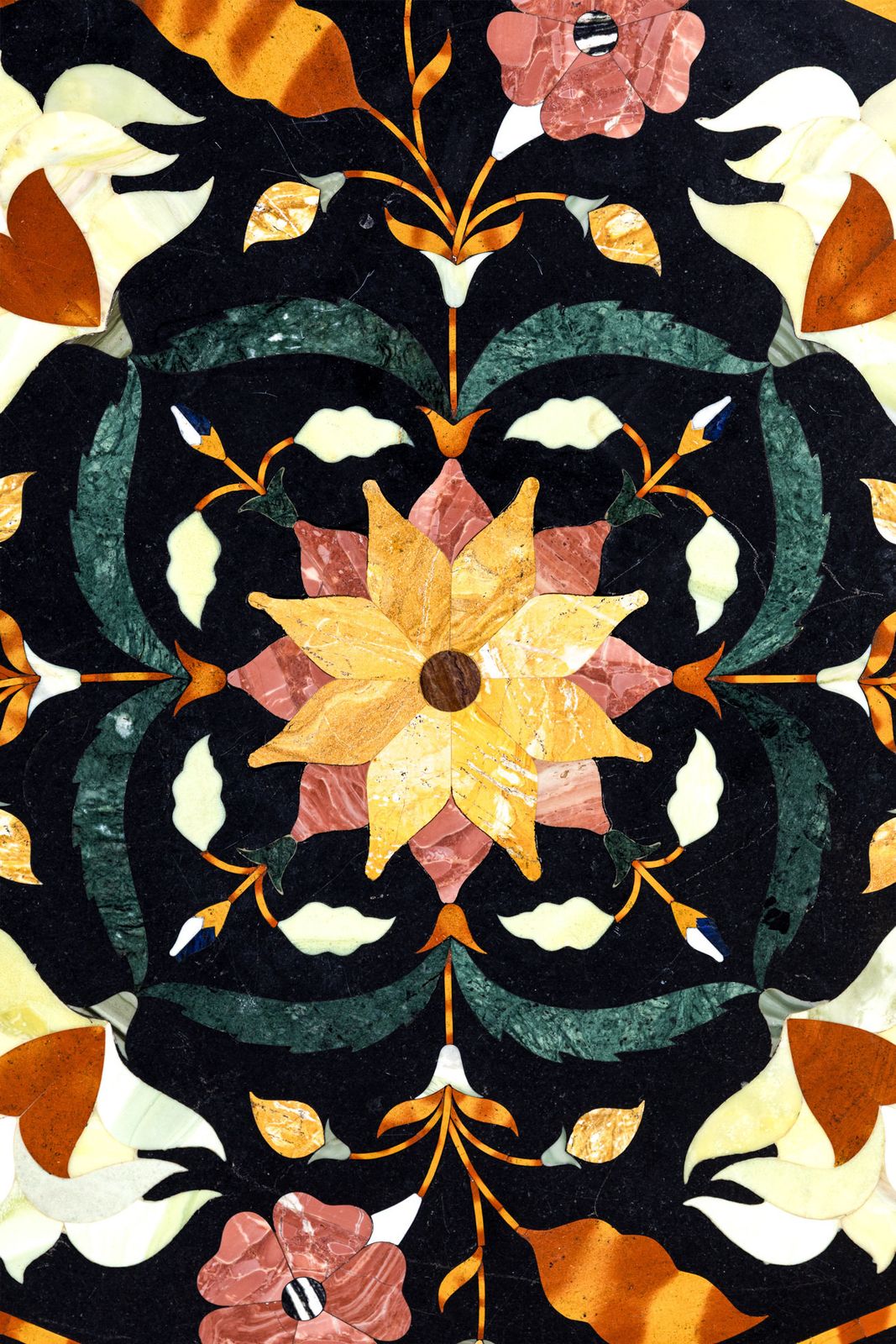 Italian Pietra Dura Black Marble Topped Table photo buy