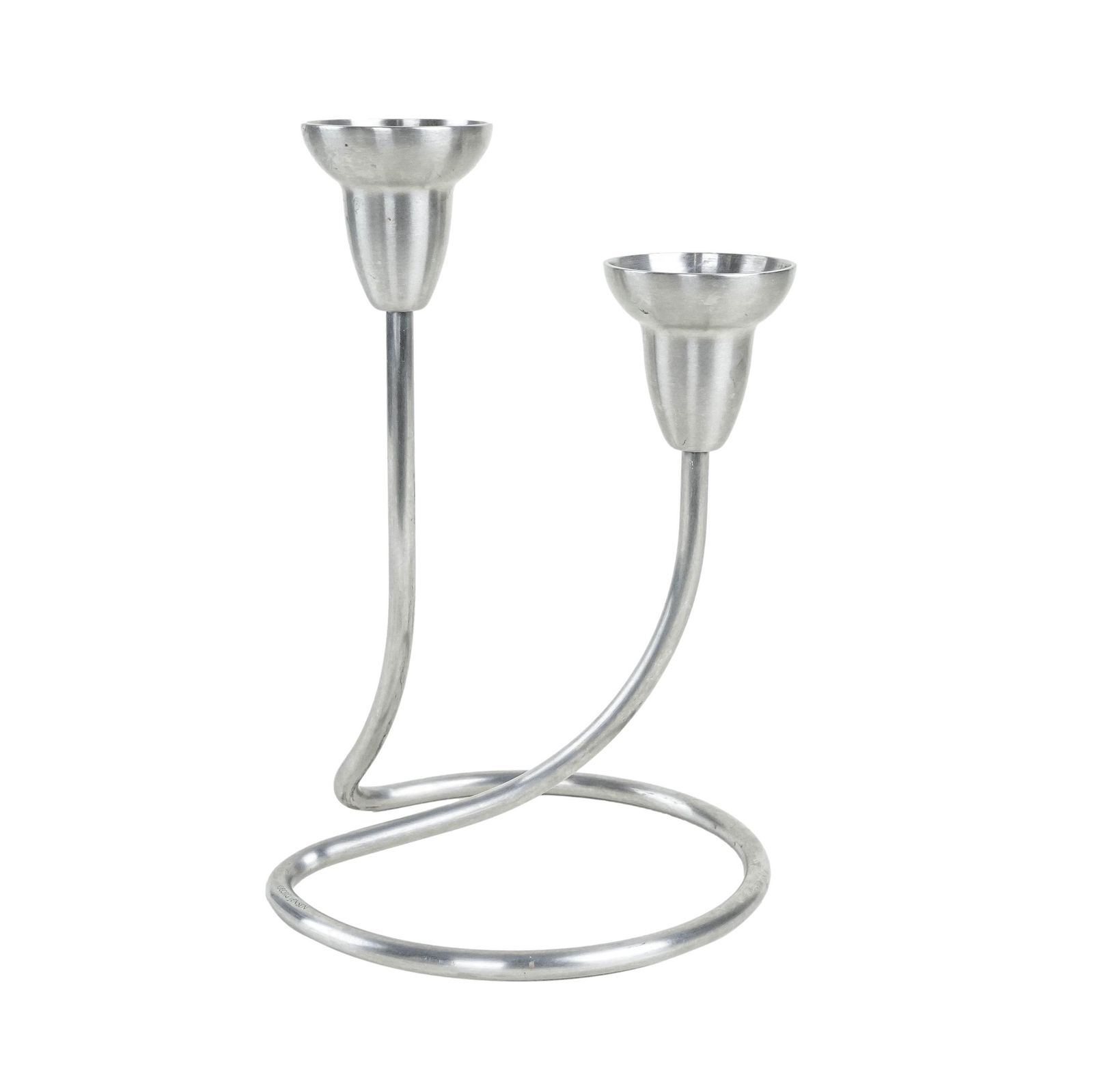 Steel Candlestick, Danish Design, 1970s, Manufactured By Georg Jensen