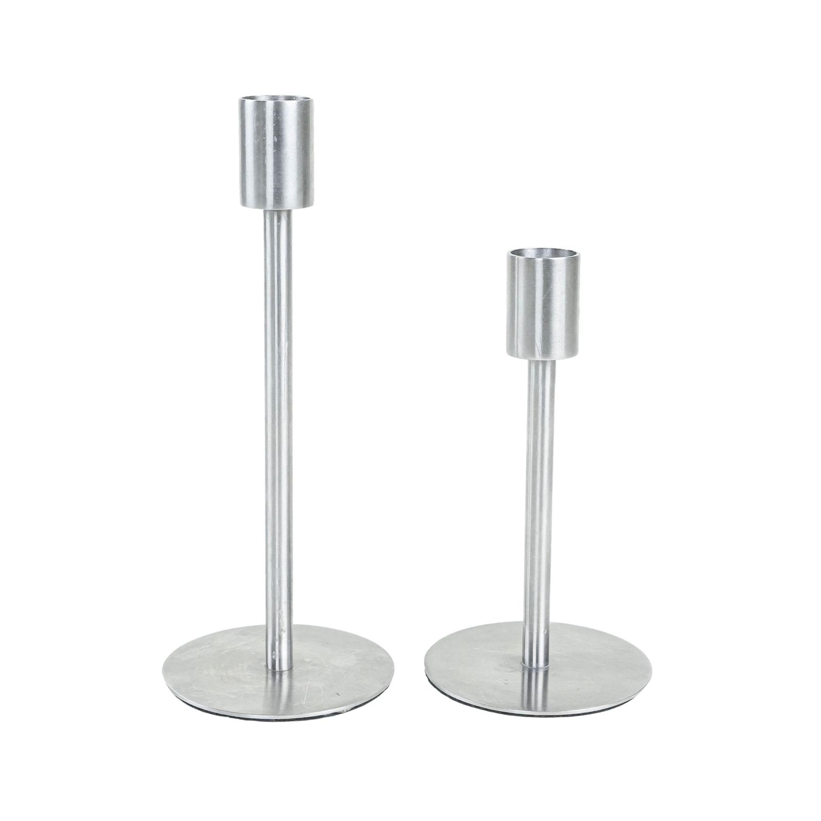 Set Of Metal Candlesticks, Danish Design, 1970s, Made In Denmark