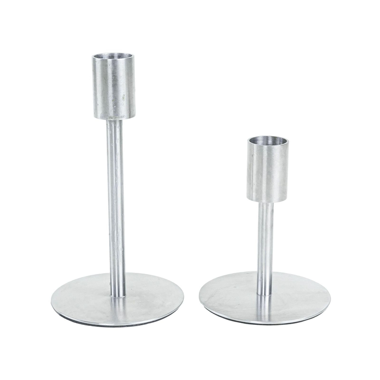 Set Of Metal Candlesticks, Danish Design, 1970s, Made In Denmark