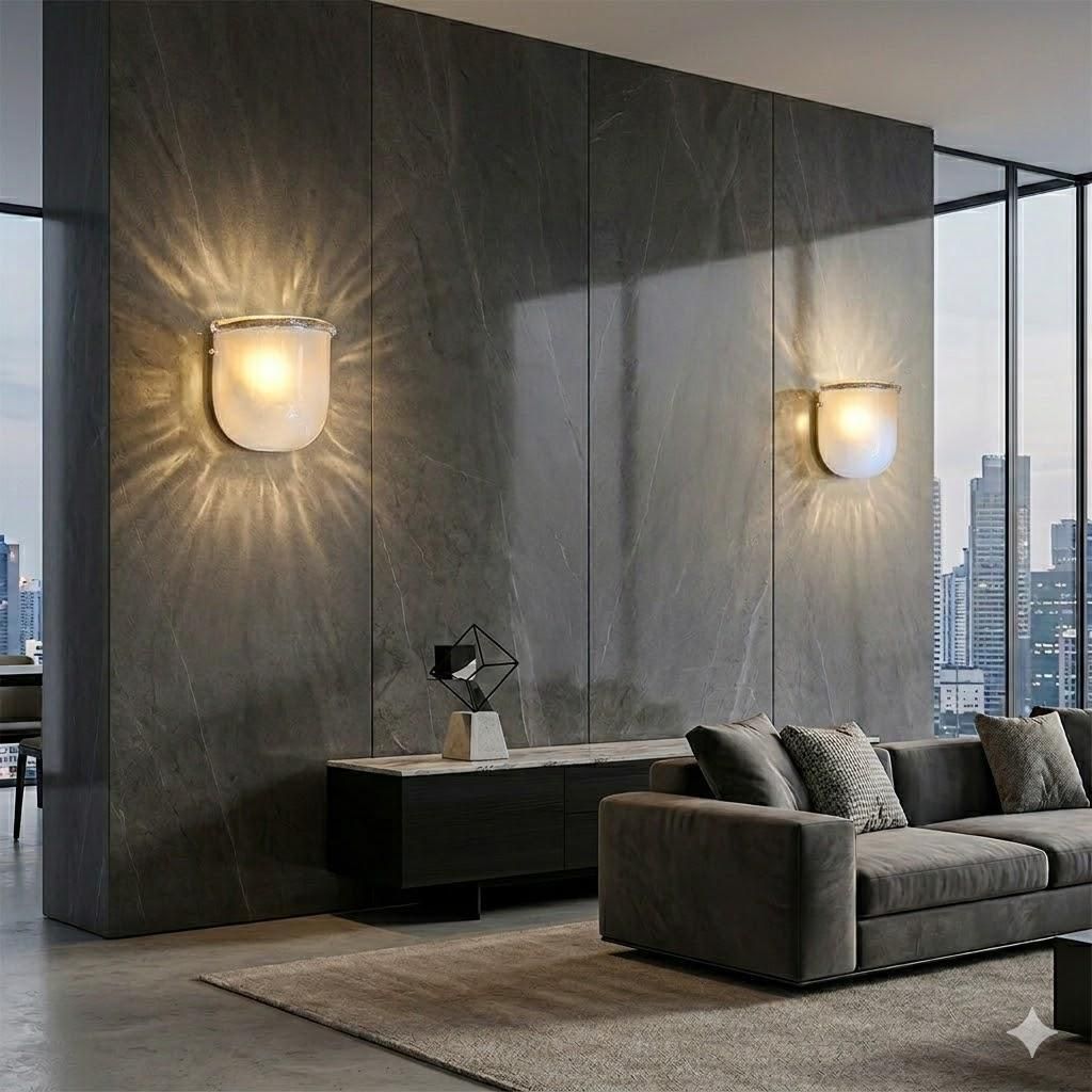 1990s Mid Century Modern Barovier Style Murano Glass And Brass Wall Sconces photo furniture