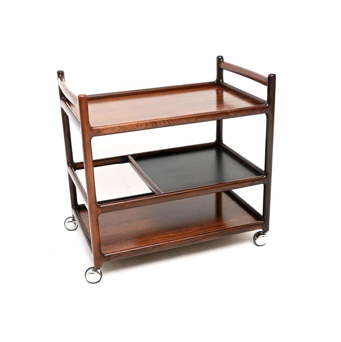 Vintage Danish Rosewood Drinks Trolley By Henning Korch For Silkeborg