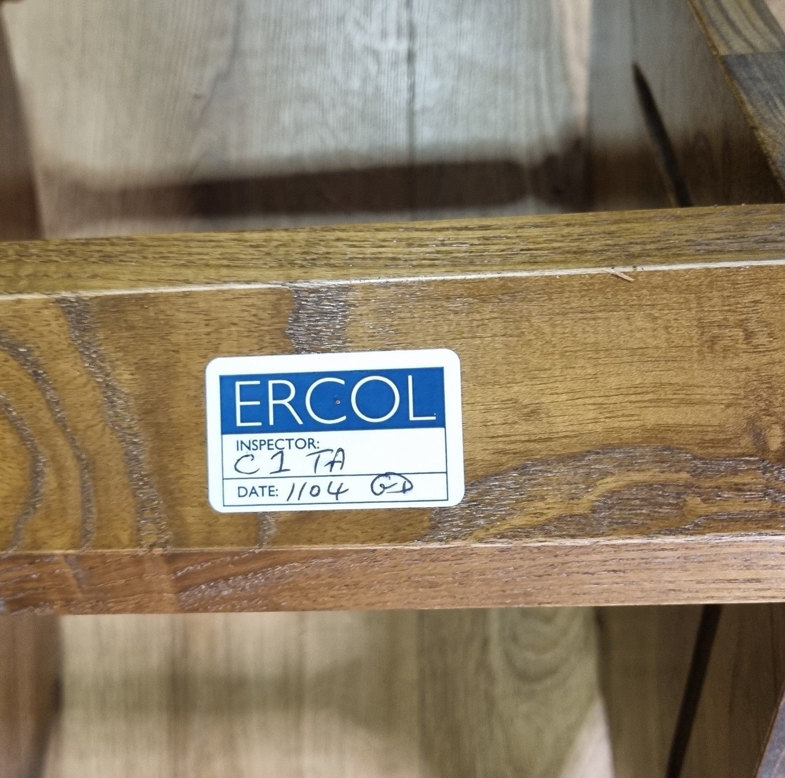 Furniture Ercol 3 Tier Corner Shelf Wall Hanging Golden Dawn Elm Wooden Display What Not photo