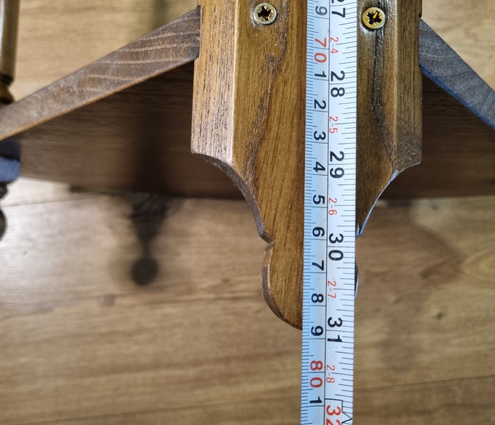 photo vinterior Ercol 3 Tier Corner Shelf Wall Hanging Golden Dawn Elm Wooden Display What Not