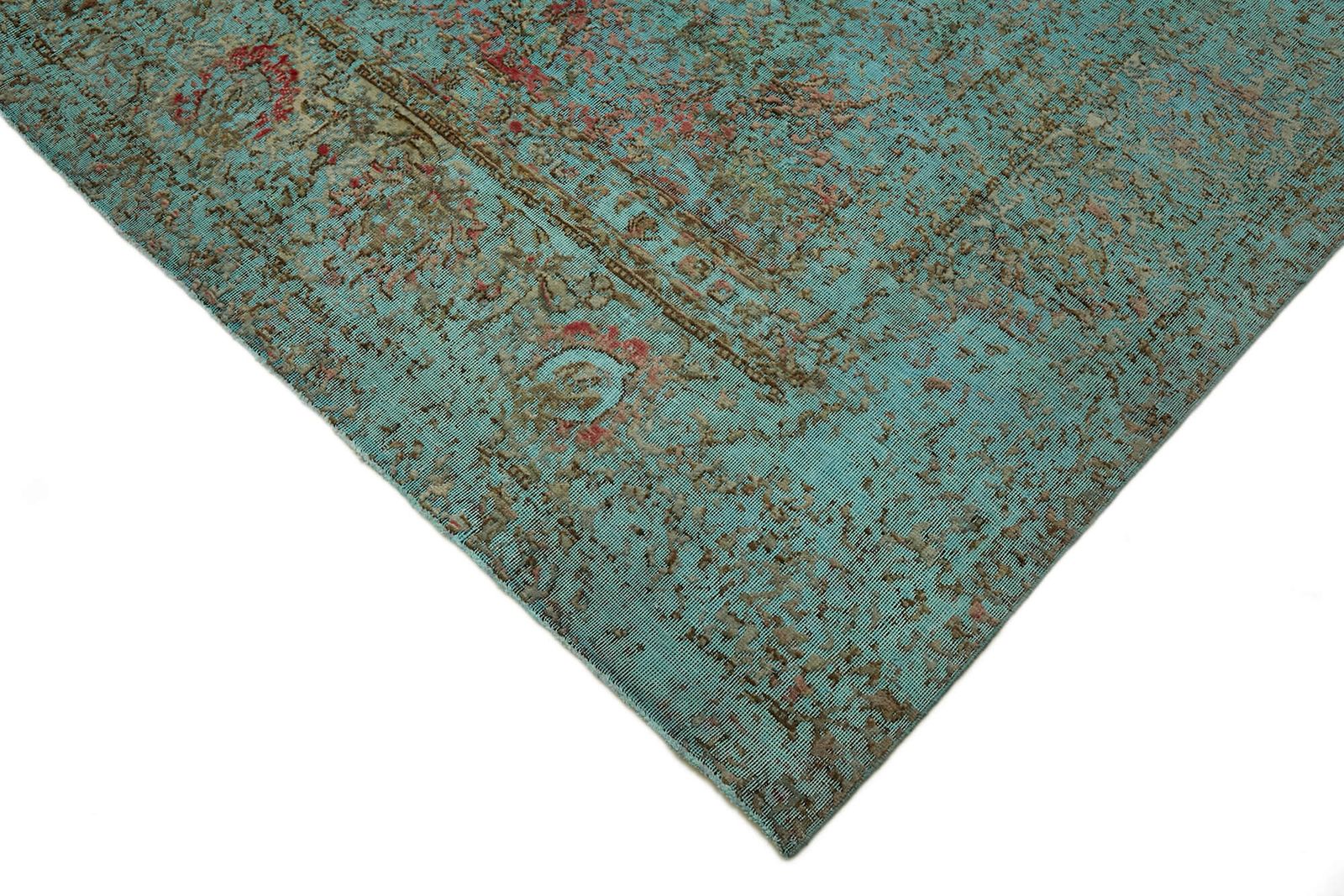 Grand tapis turquoise surdéteint 9x13 photo Textiles