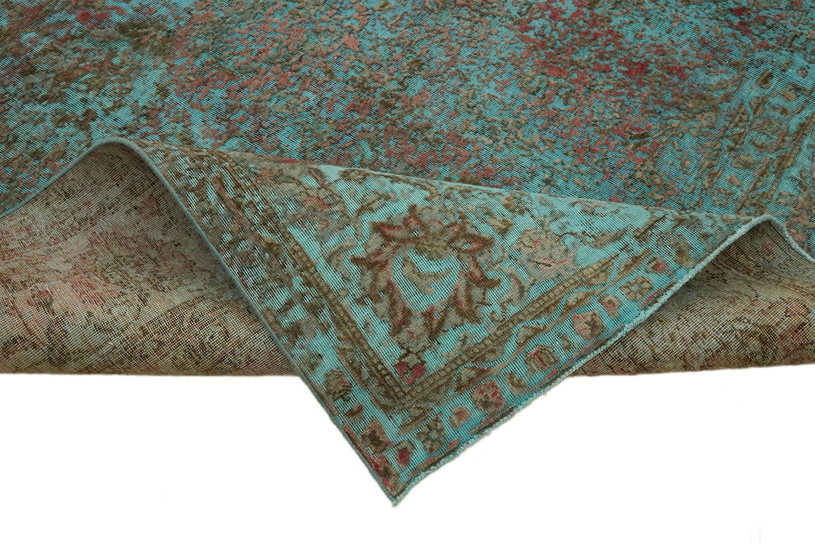 Grand tapis turquoise surdéteint 9x13 photo vinterior