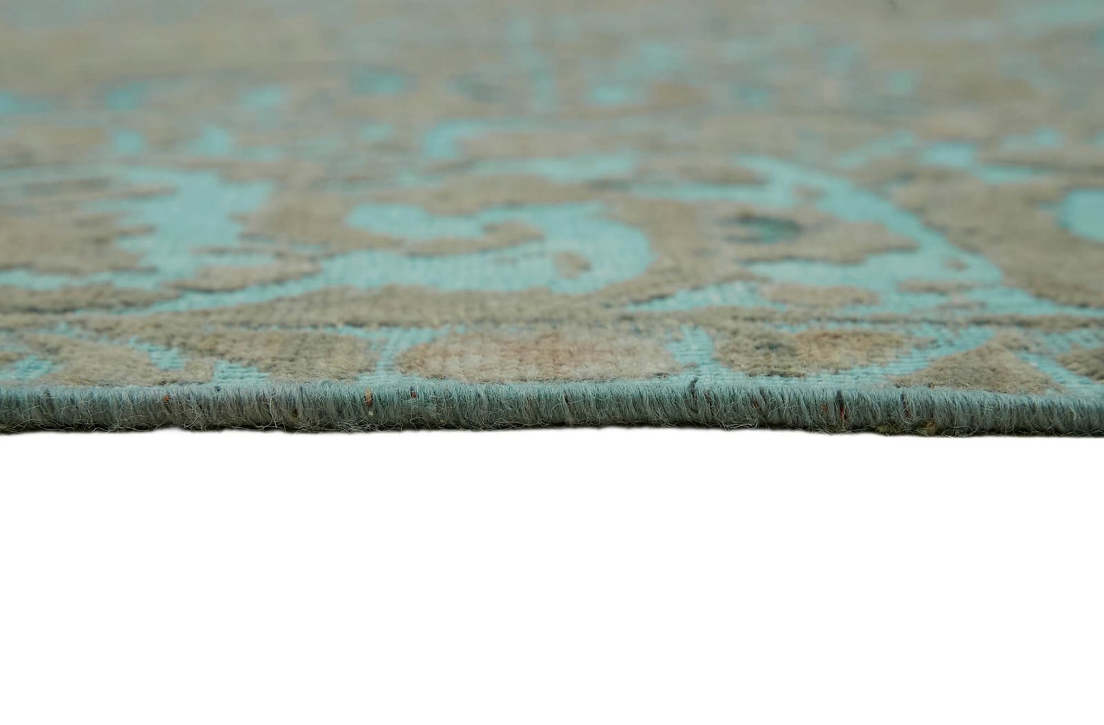 Tapis grande taille turquoise overdyed 10x12 photo vintage