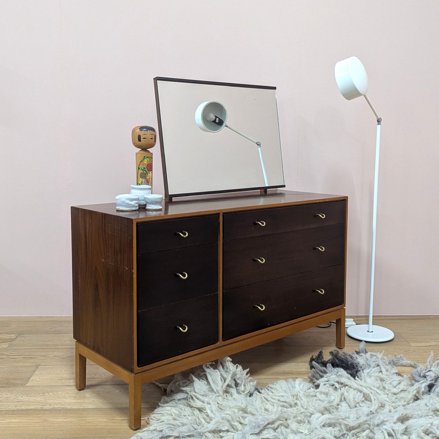 Vintage 1950s Chest Of Drawers With Mirror By Stag