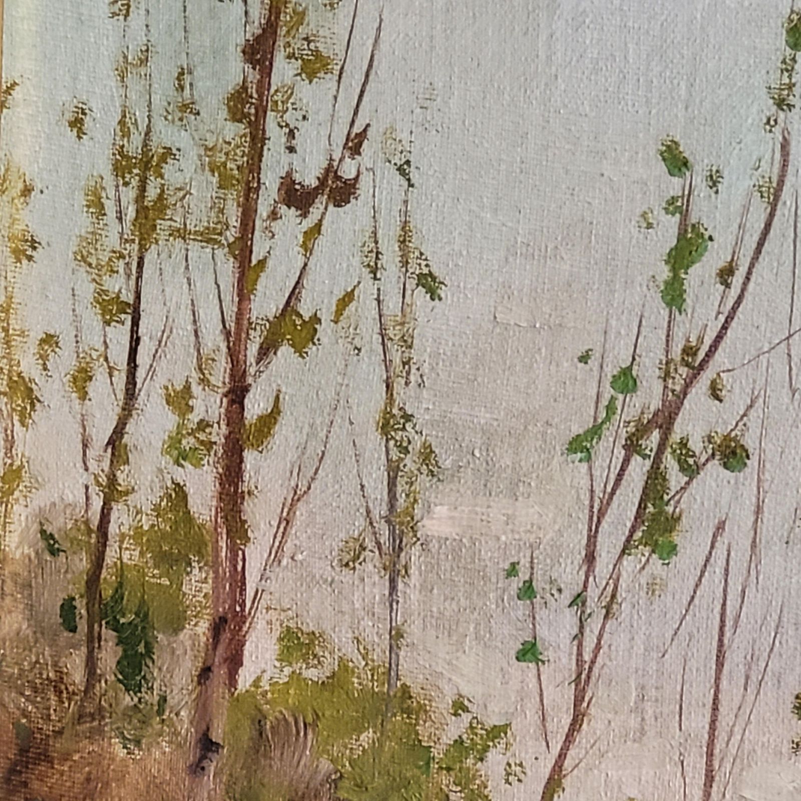 photo furniture Impressionist Land And Riverscape Painting. Framed And Signed By Dino Rossi