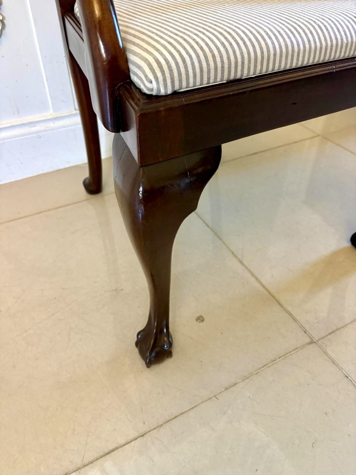 Antique Set Of 10 Irish Mid 19th Century Carved Mahogany Dining Chairs Carvers Ball & Claw Feet photo 8250.0