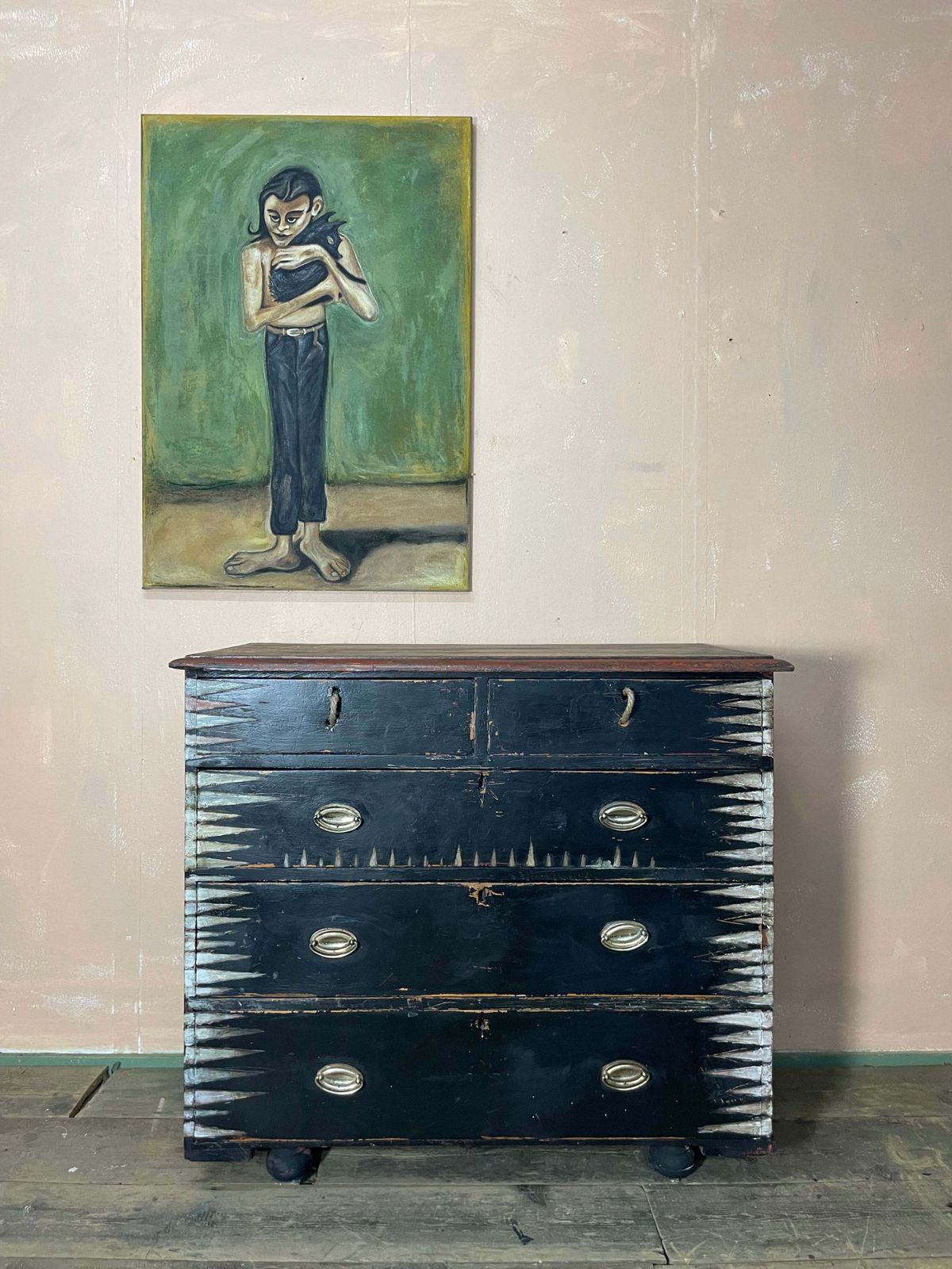 Antique Painted Drawers With Chinoiserie photo for sale