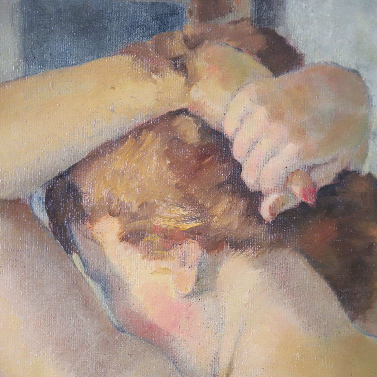 photo for sale ‘Nude In Mirror’   Oil Painting By Philippe De Rougemont (1891–1965), Sweden 1930s 40s