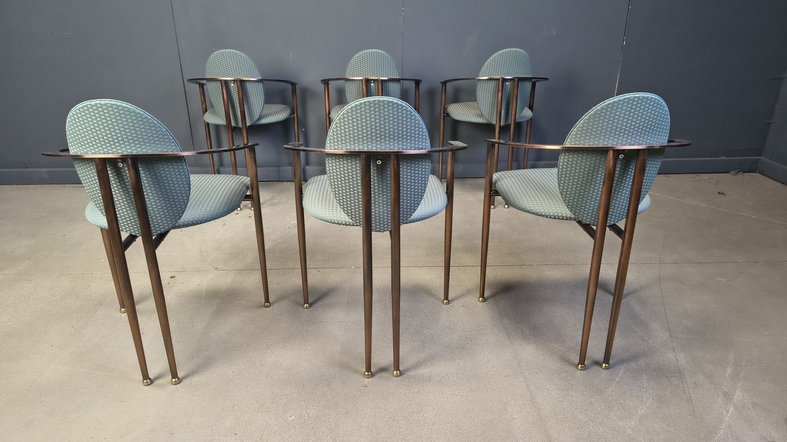 Post Modern Dining Chairs By Belgochrom, Set Of 6   1980s photo vinterior