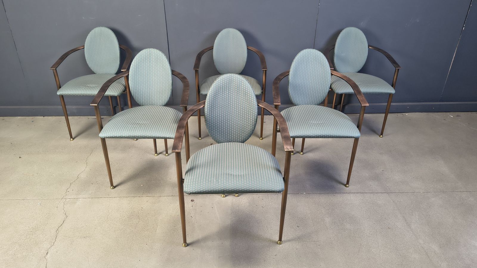 Furniture Post Modern Dining Chairs By Belgochrom, Set Of 6   1980s photo