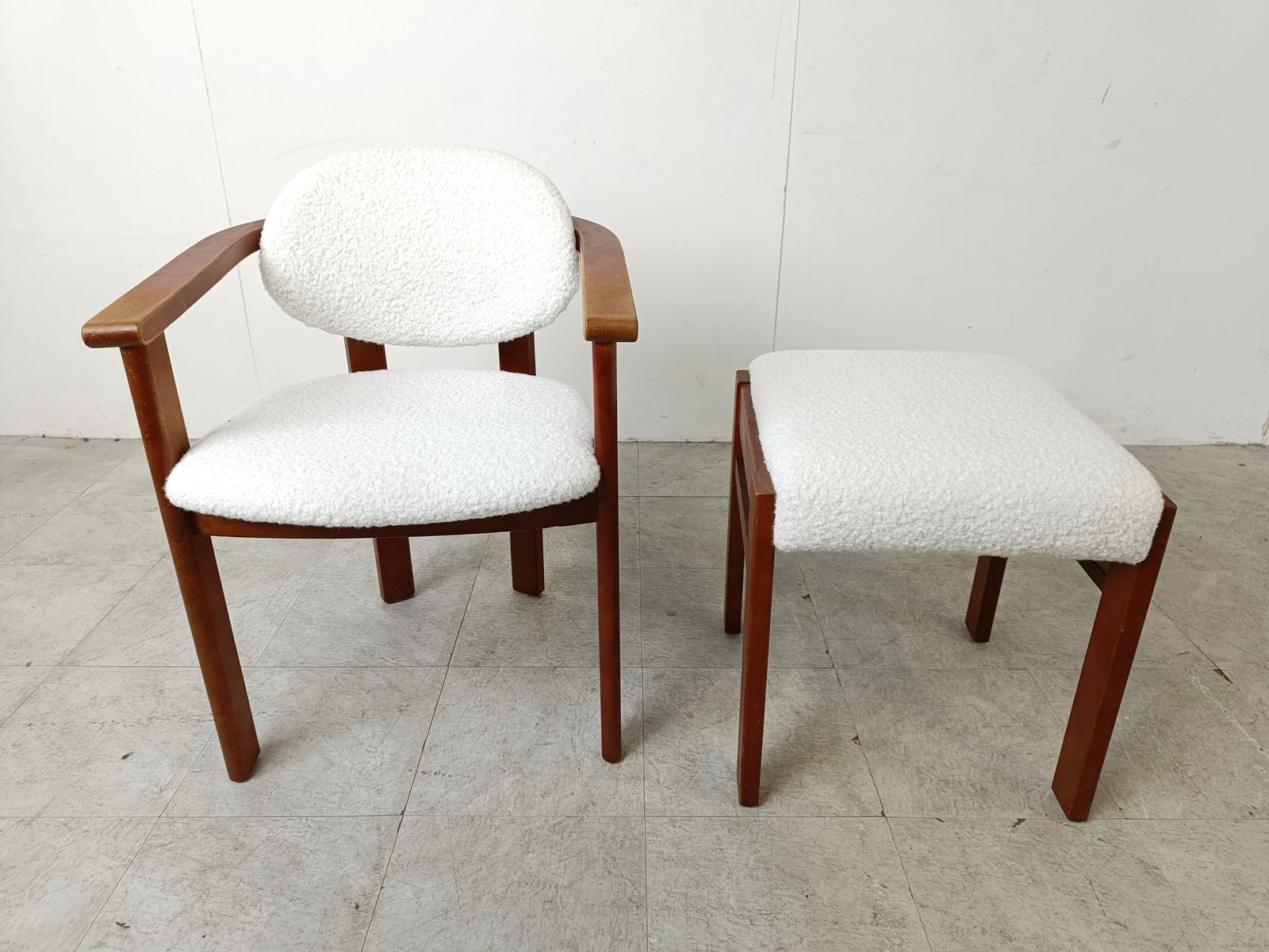 photo furniture Vintage Armchair With Footstool, 1960s