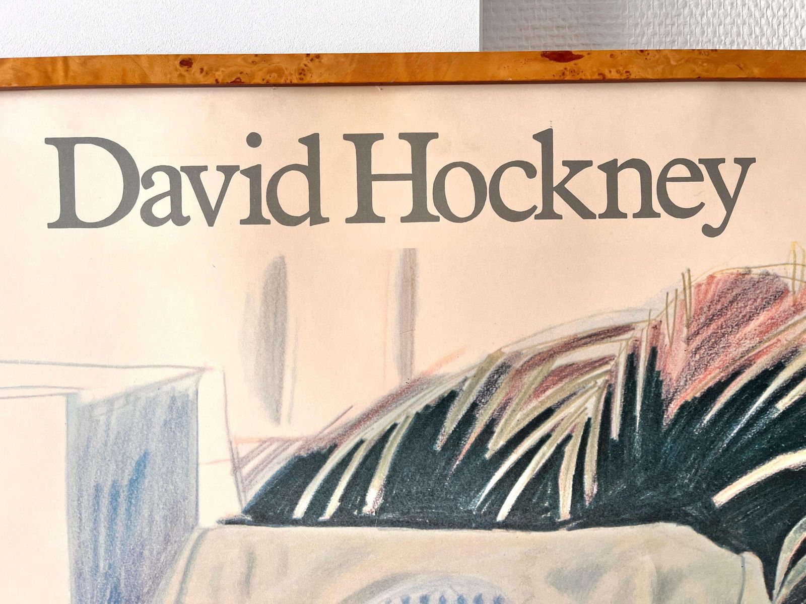 Giant Vintage Exhibition Poster By David Hockney, " Still Life, Taj Hotel, Bombay", Rare Printed Still Life Serigraphy 38inx27in photo vinterior