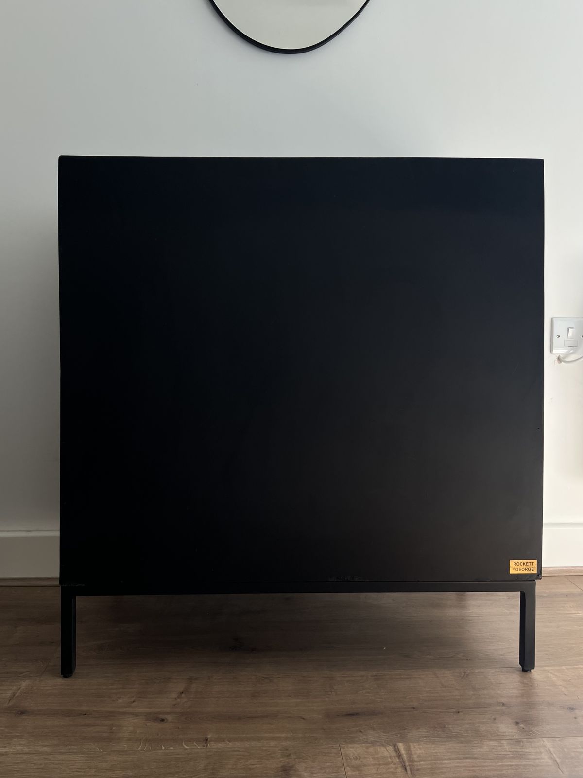 Black Wood & Rattan Chest Of Drawers (Rockett St George) photo for sale