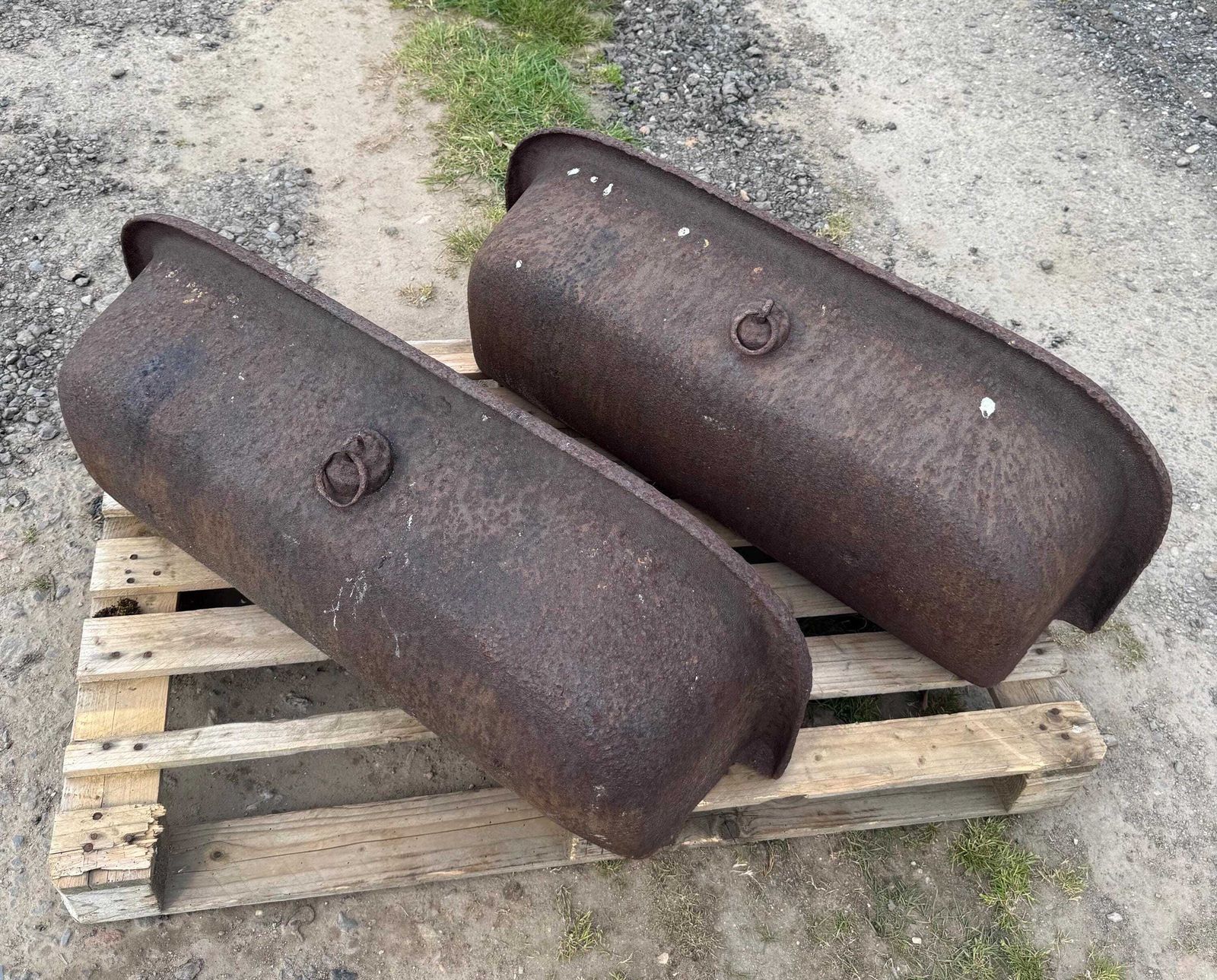 Planters   Pair Of Cast Iron Troughs, Ideal Garden Planters   Will Split