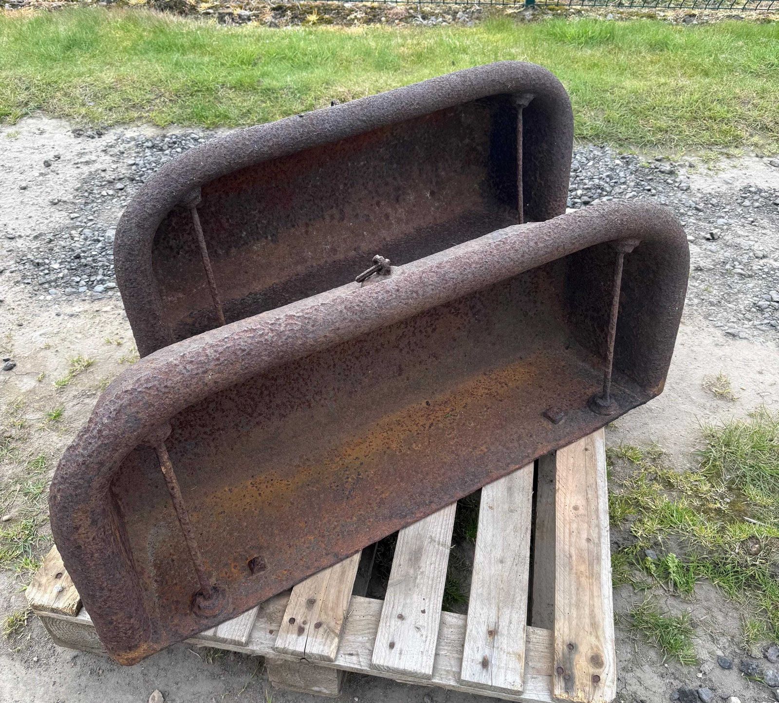 Planters   Pair Of Cast Iron Troughs, Ideal Garden Planters   Will Split photo 330.0