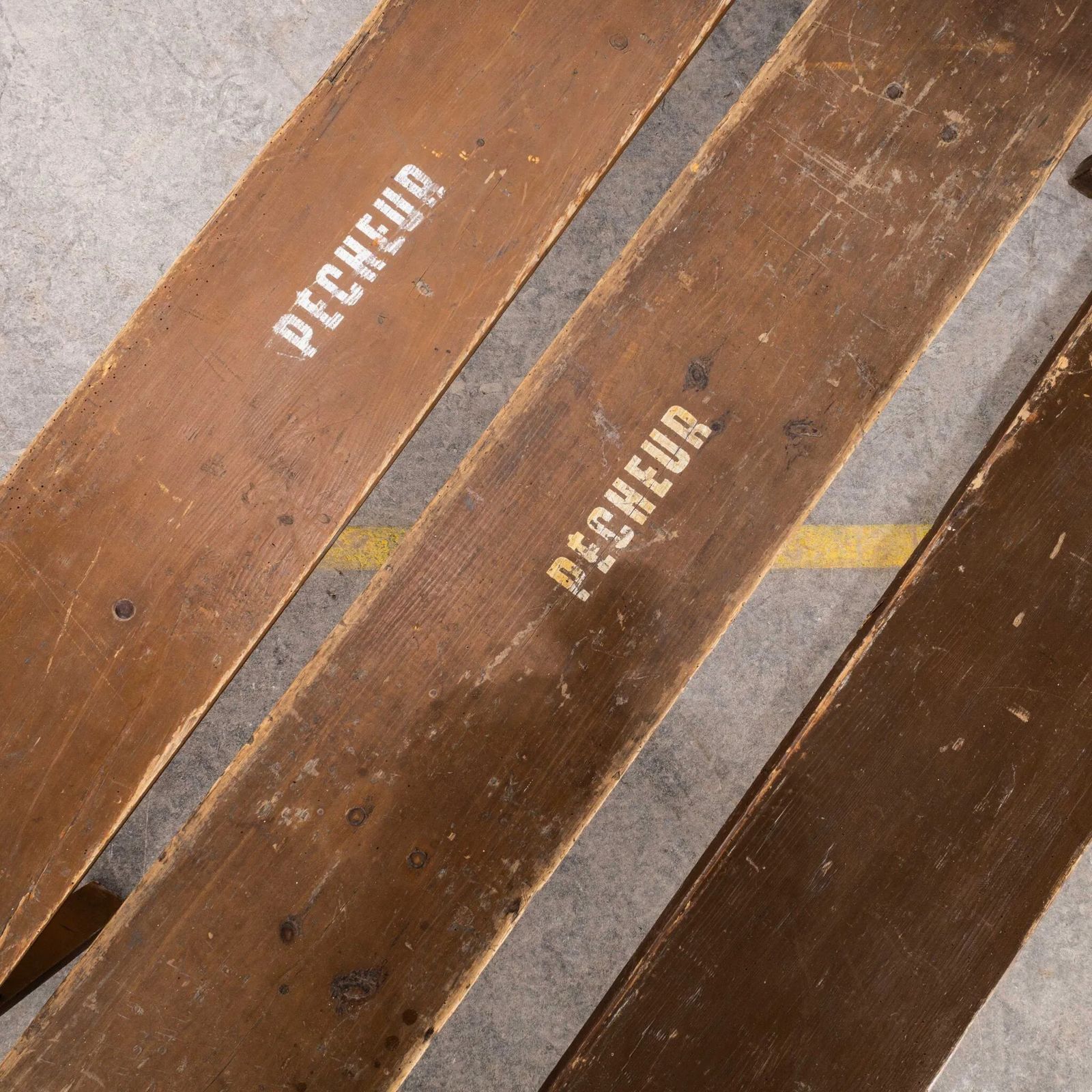 1950’s Brewers Heavy Wooden Benches Chocolate Brown – Single photo Furniture