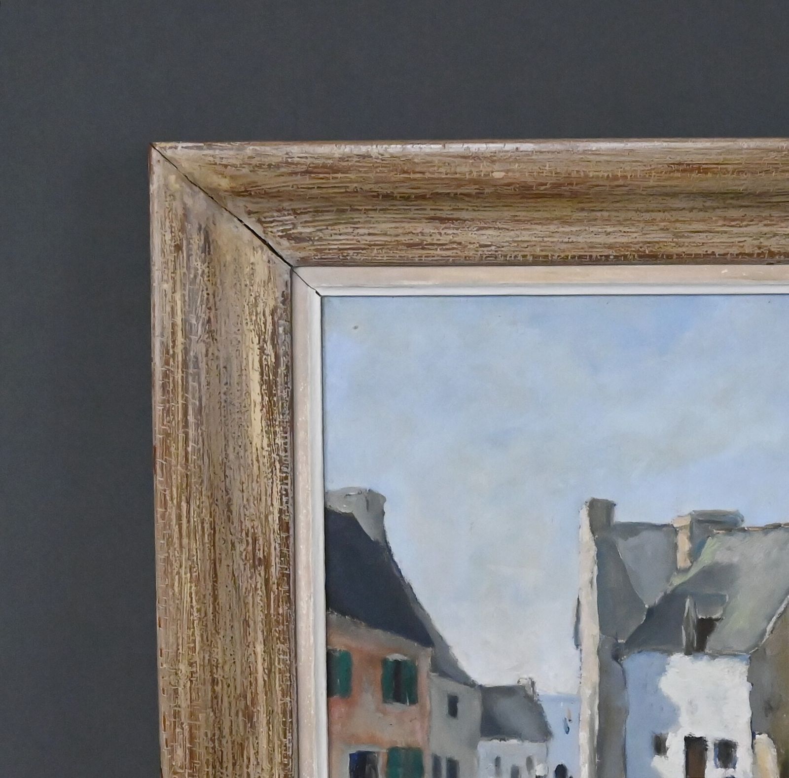 660.0 Painting "Village Scene", Oil On Canvas, Signed H. Albert – First Half Of The 20th Century photo