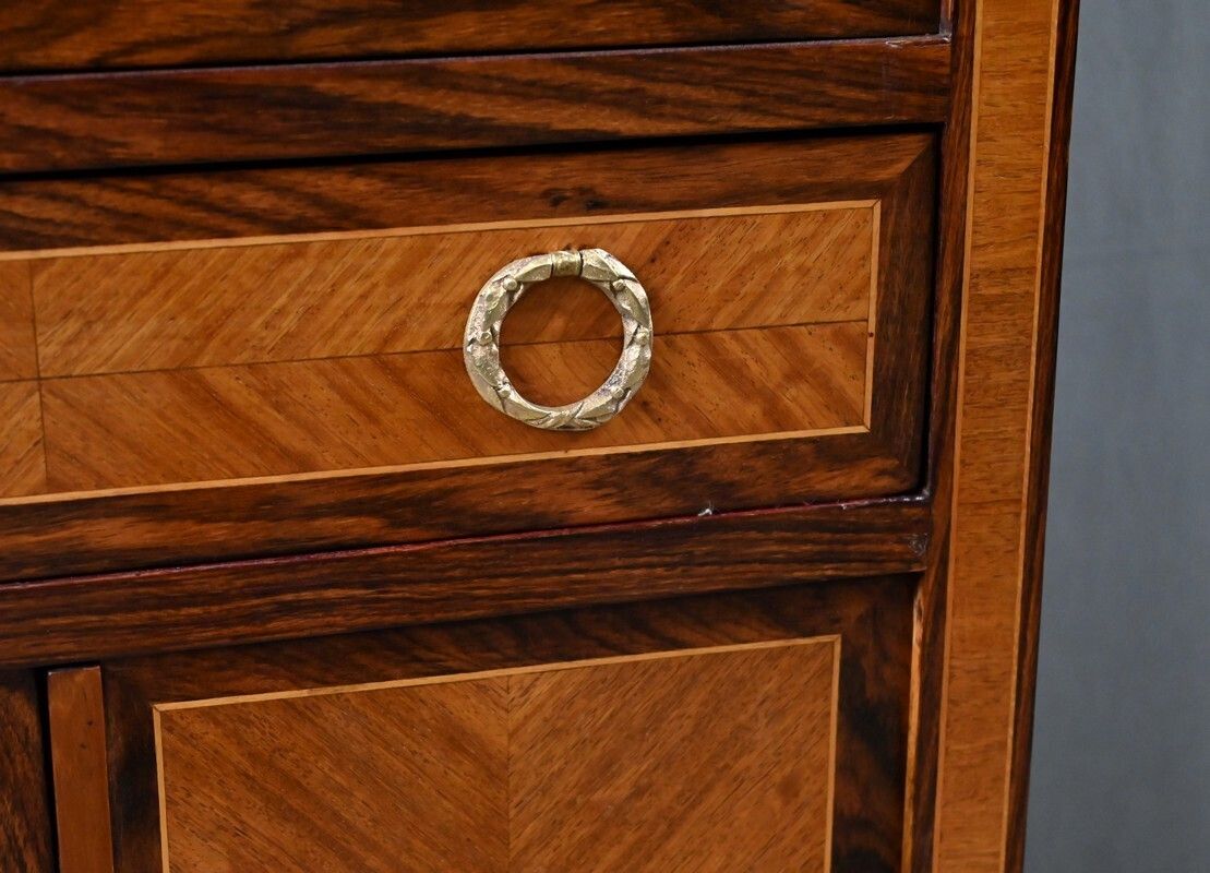 1620.0 Marquetry Display Cabinet, Louis XVI Style – Early 20th Century photo