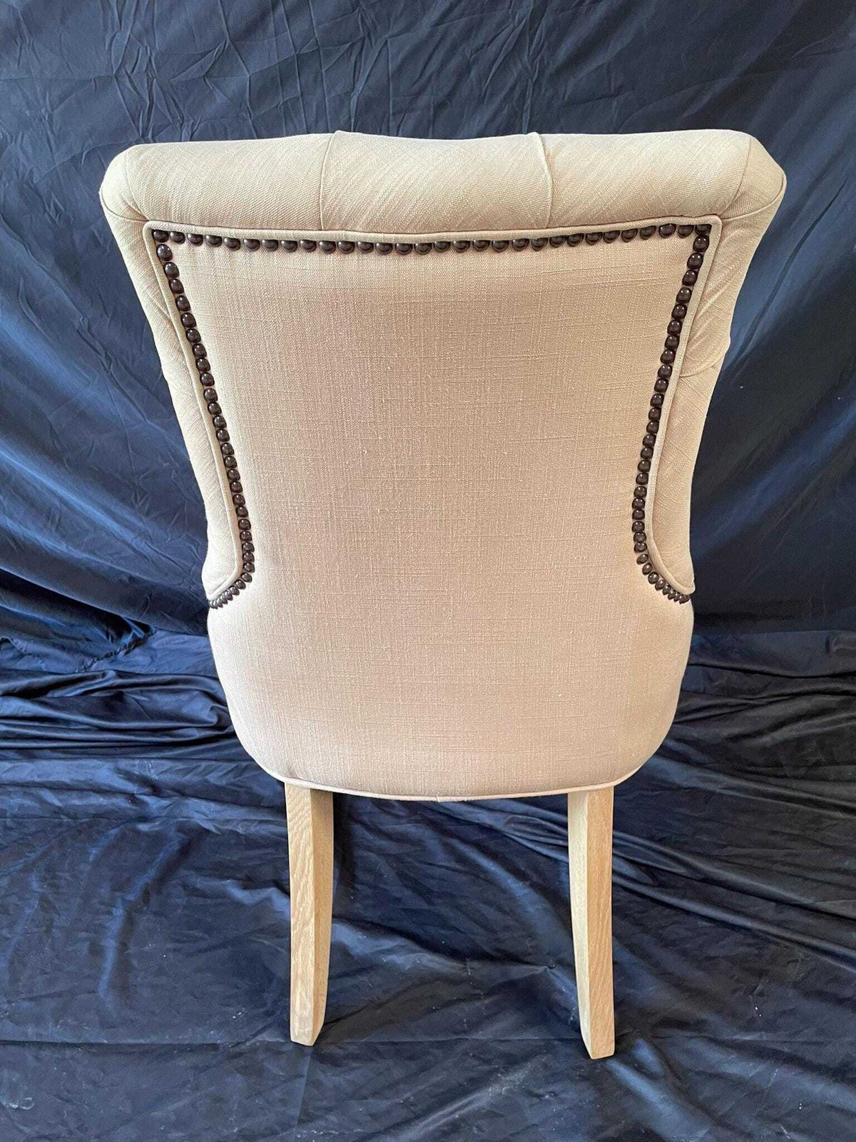 Neptune Linen Button Tufted Accent Chair – Country House Style photo vintage