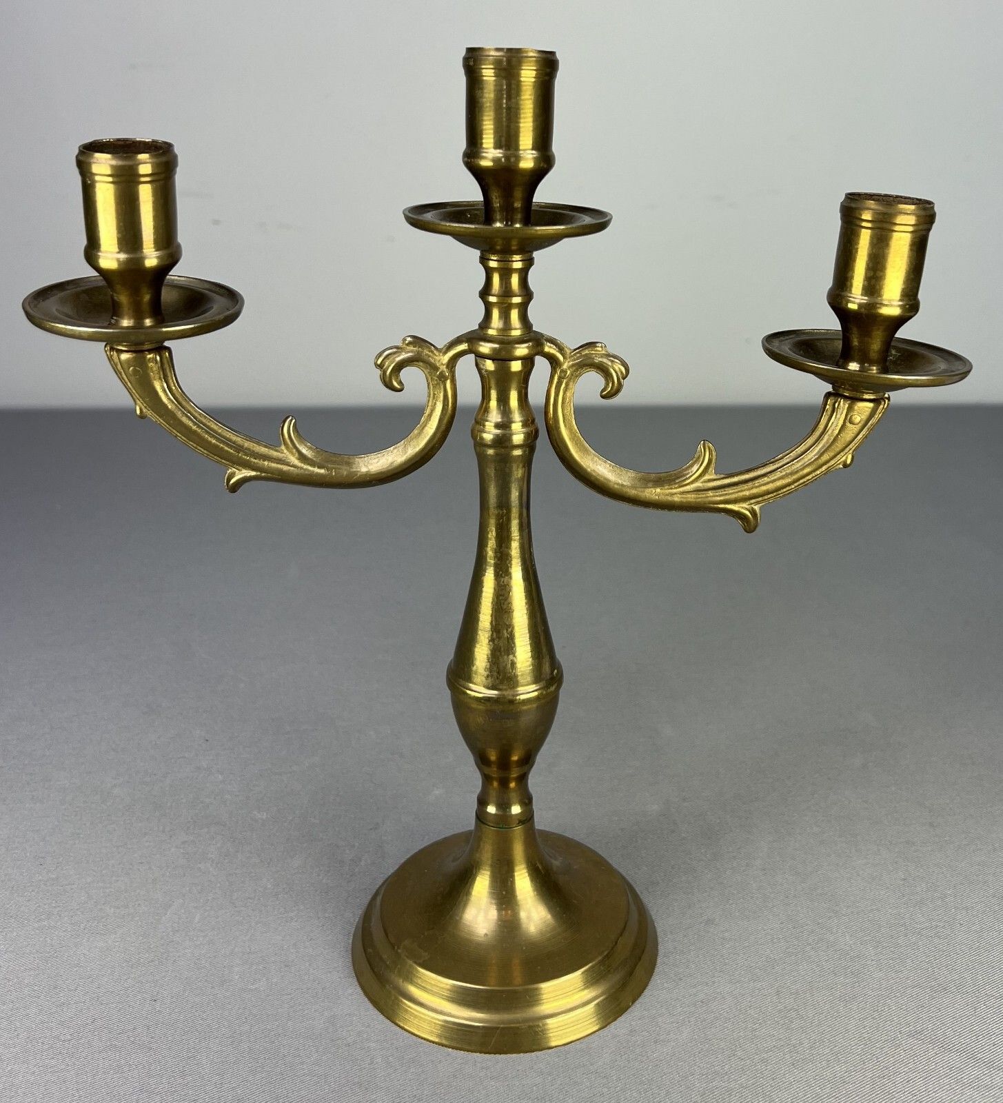 Candelabra Vintage French Style Brass Three Arm Candle Holder Lot 5161