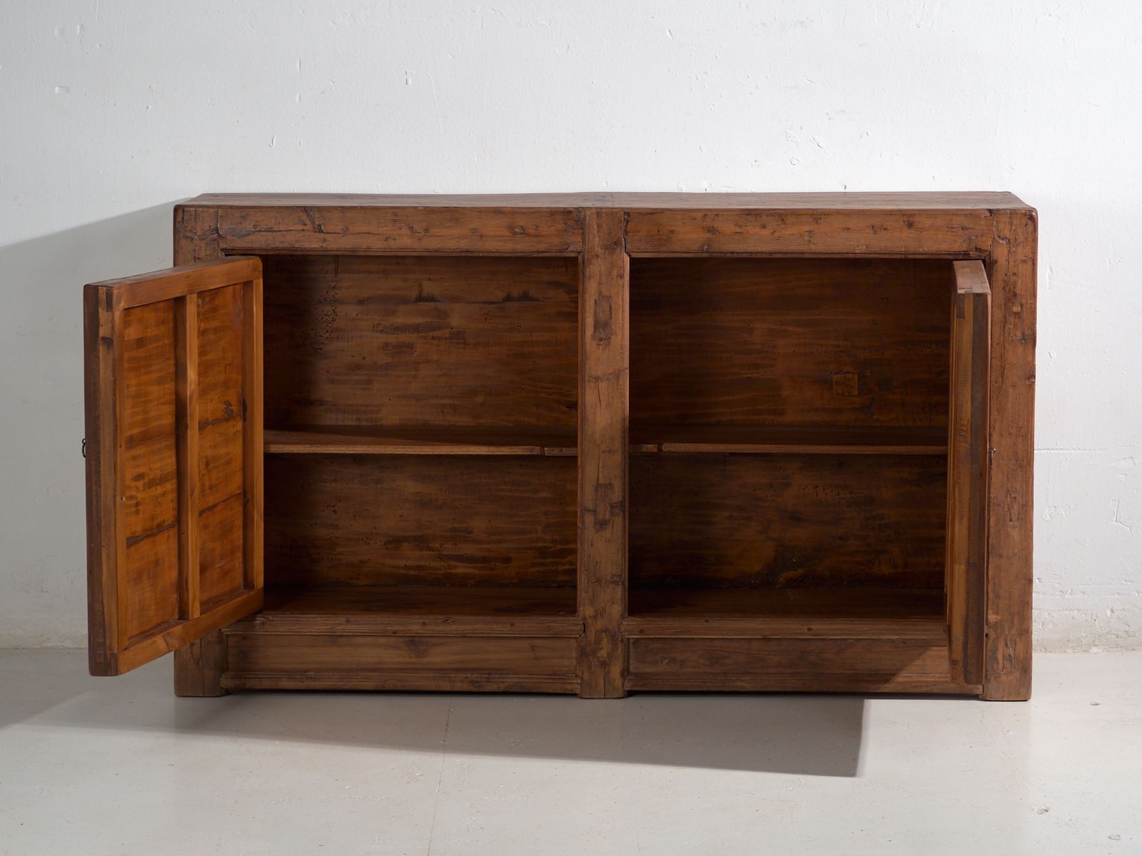 Tall Chinese Sideboard In Carved Pine With Geometric Panels – Gansu, Circa 1930 photo buy