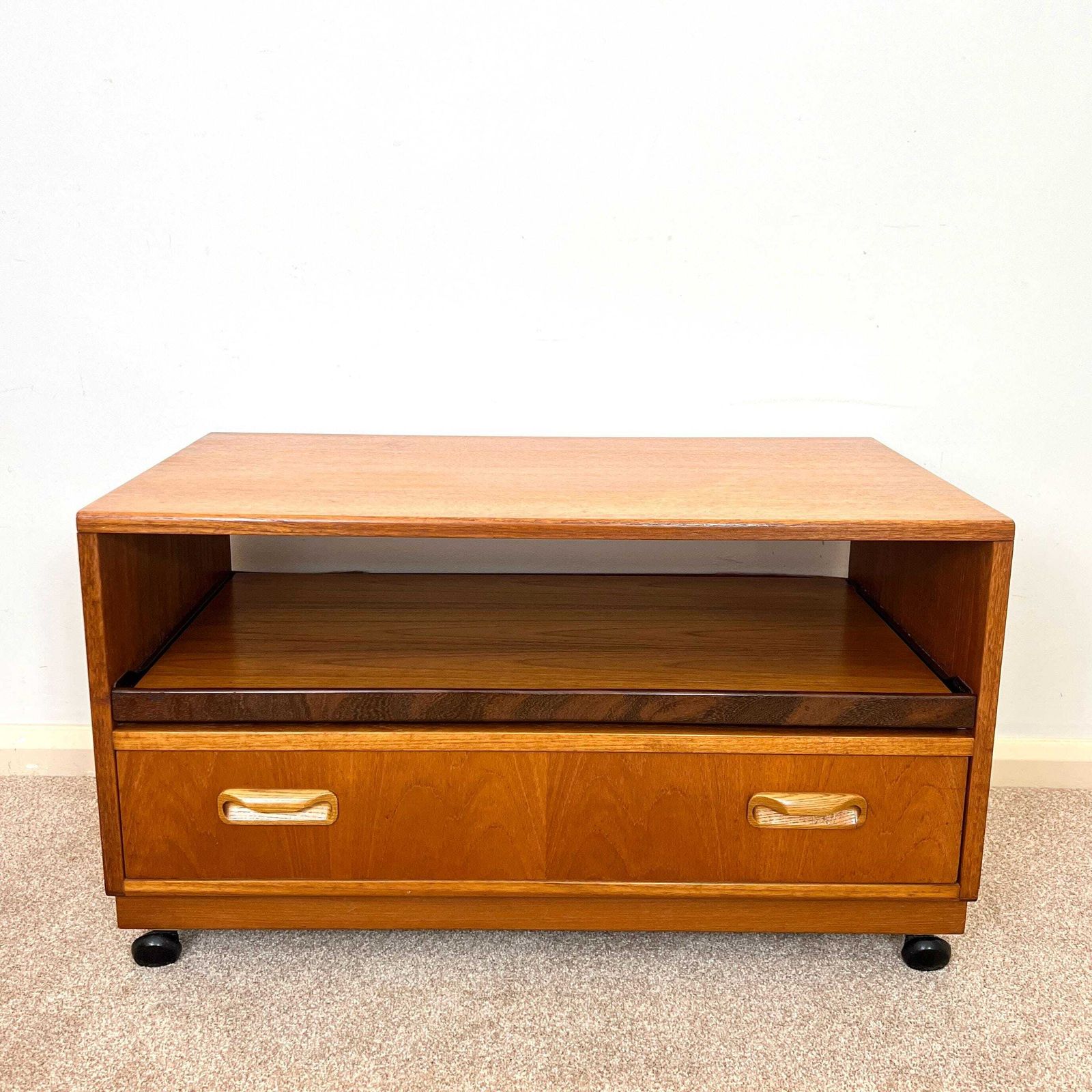 G Plan Mid Century Teak Media Unit , Tv Trolley With Storage