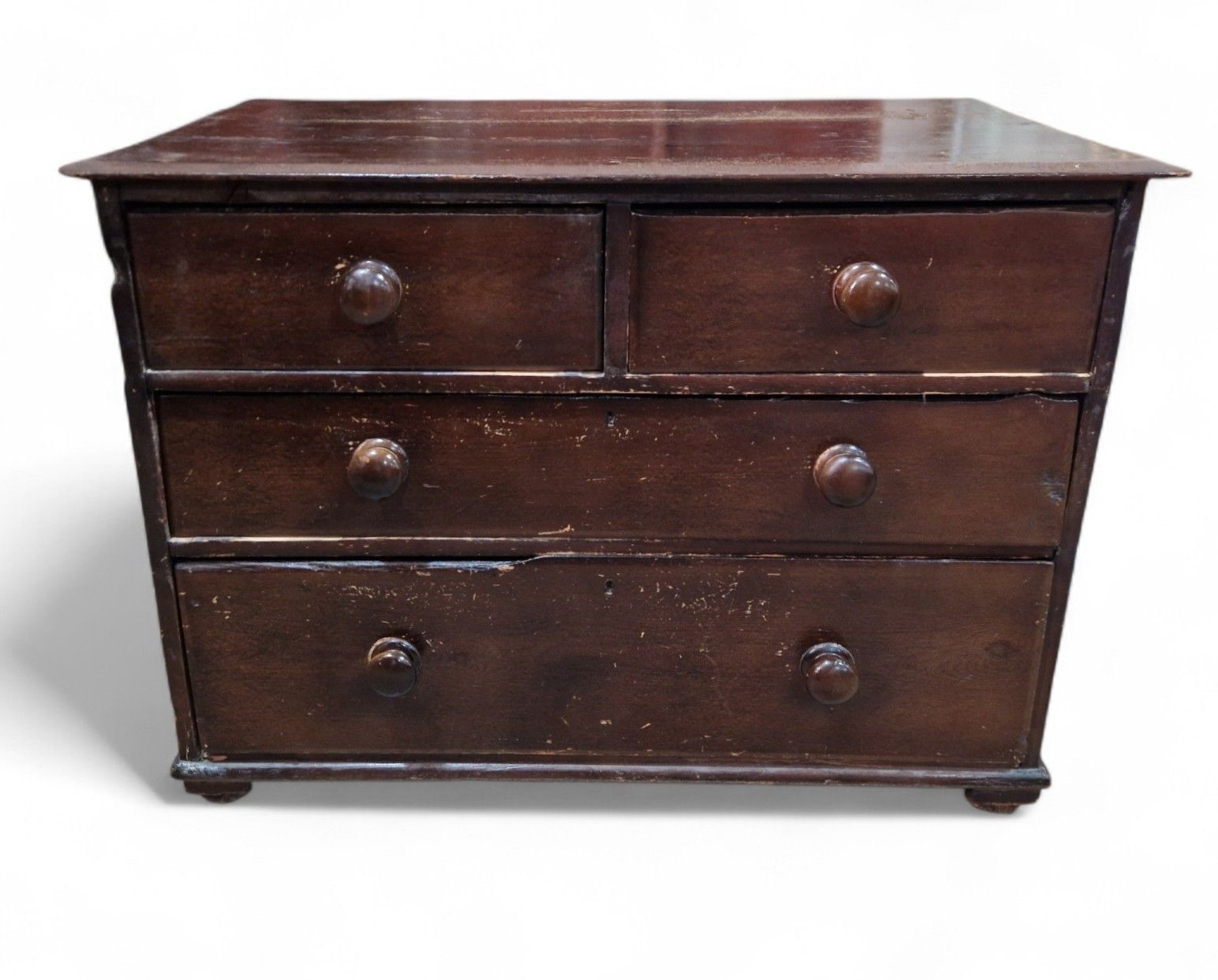 Victorian Pine Drawers Antique Cottage Farmhouse Chest Of 4 Drawers Rustic