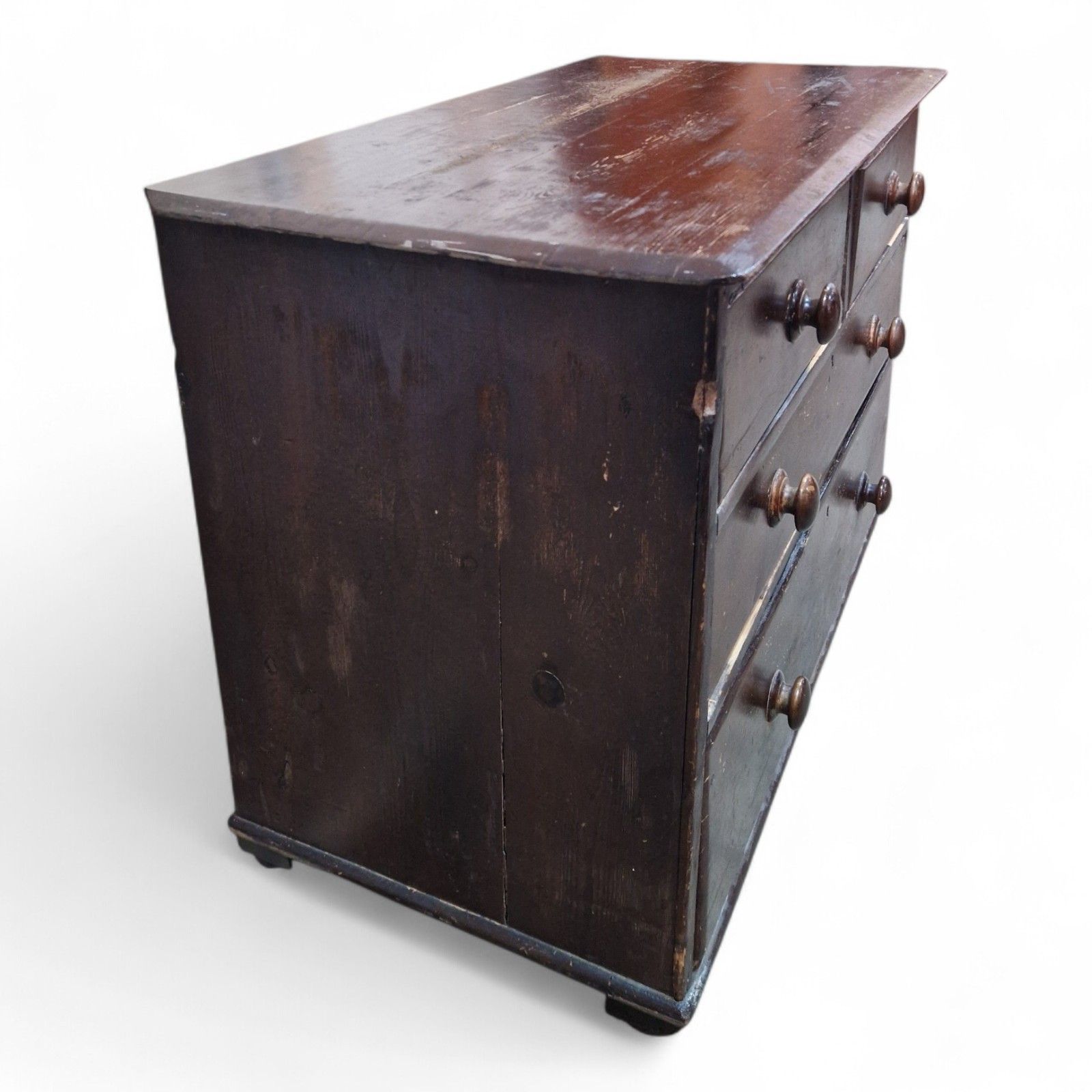 Victorian Pine Drawers Antique Cottage Farmhouse Chest Of 4 Drawers Rustic photo vintage