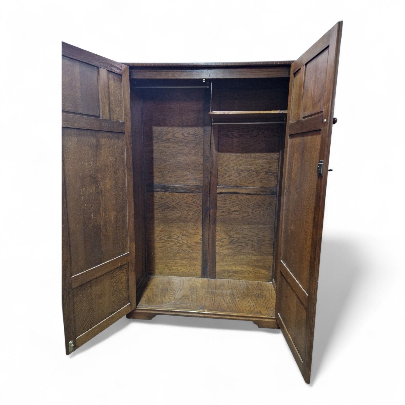Large Oak Double Wardrobe Antique Carved Linenfold Panelled Wardrobe photo furniture