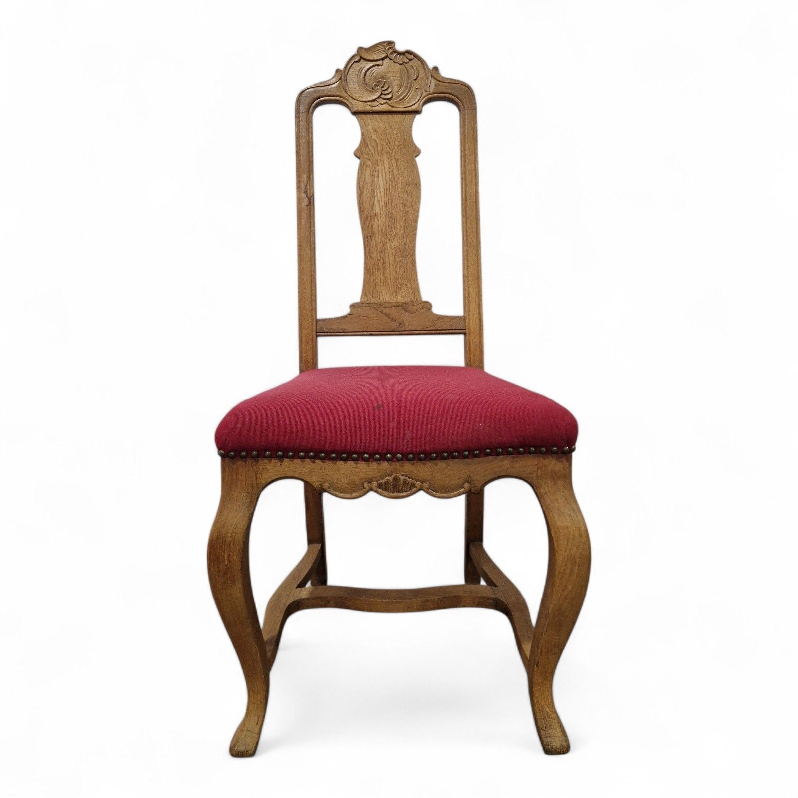 photo for sale Set 6 Carved Oak French Dining Chairs Antique Style Cabriole Legs High Back