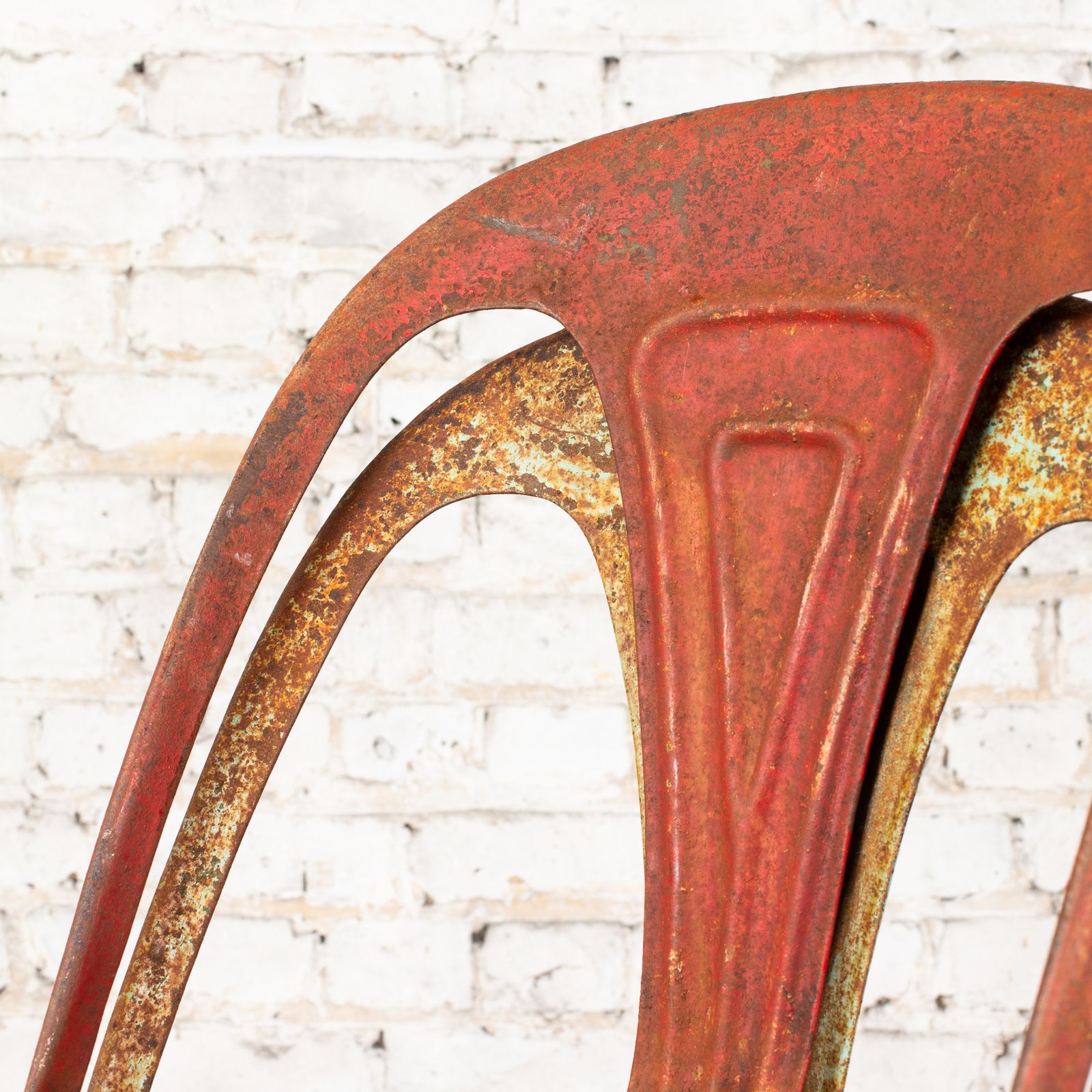 Red Vintage French Tolix Cafe Chair photo vintage