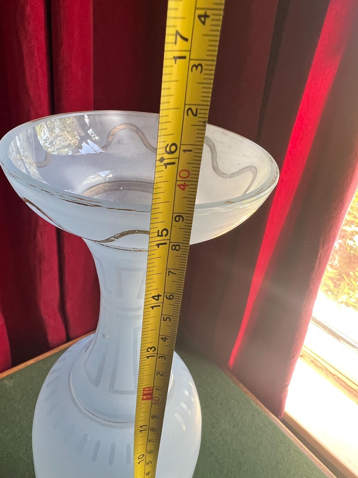 Rare Antique Satin Glass Vase. Blue Opaque Glass Tall Vase With Gold Detail. Victoriana Collector Gift. photo buy