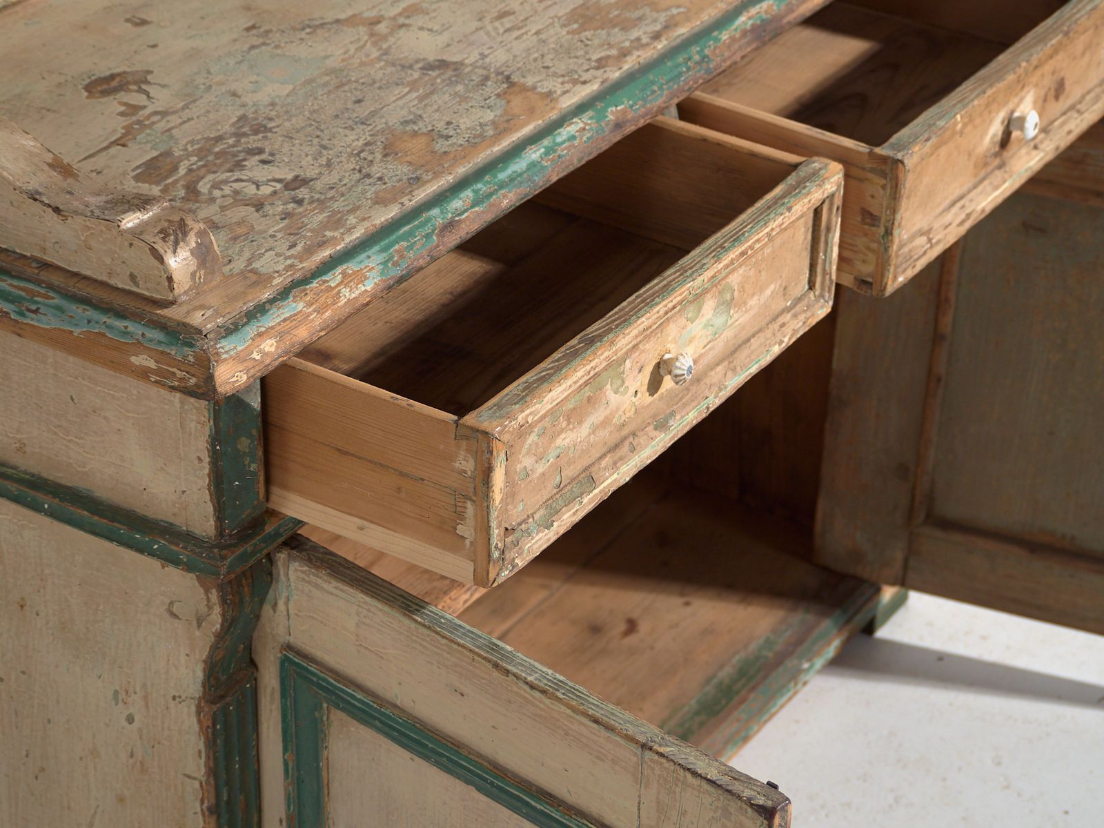 Kitchen Cabinet In Pine With Two Doors And Shelves – Central Europe, Circa 1910 photo Furniture