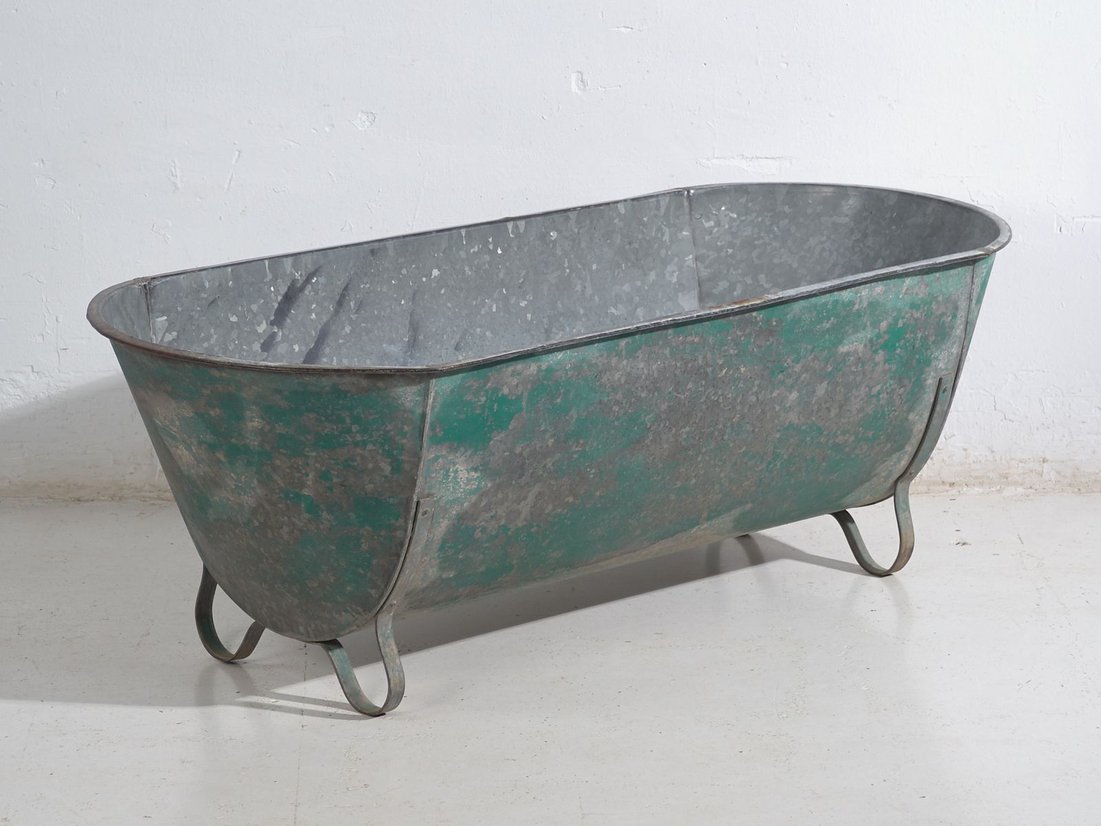 Industrial Galvanized Metal Storage Container – Central Europe, Circa 1905